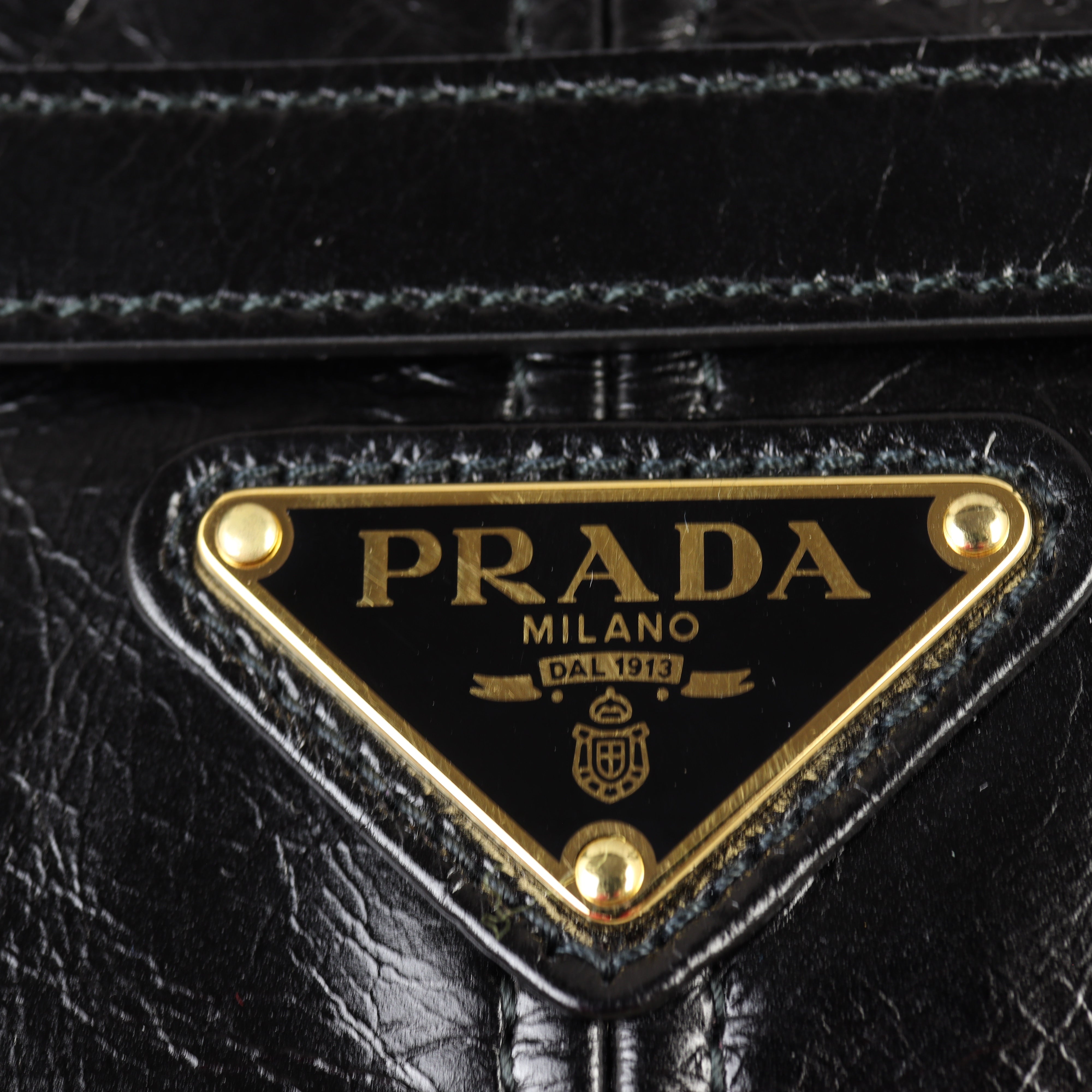 Prada Vitello Shine Bonnie Shoulder Bag Large