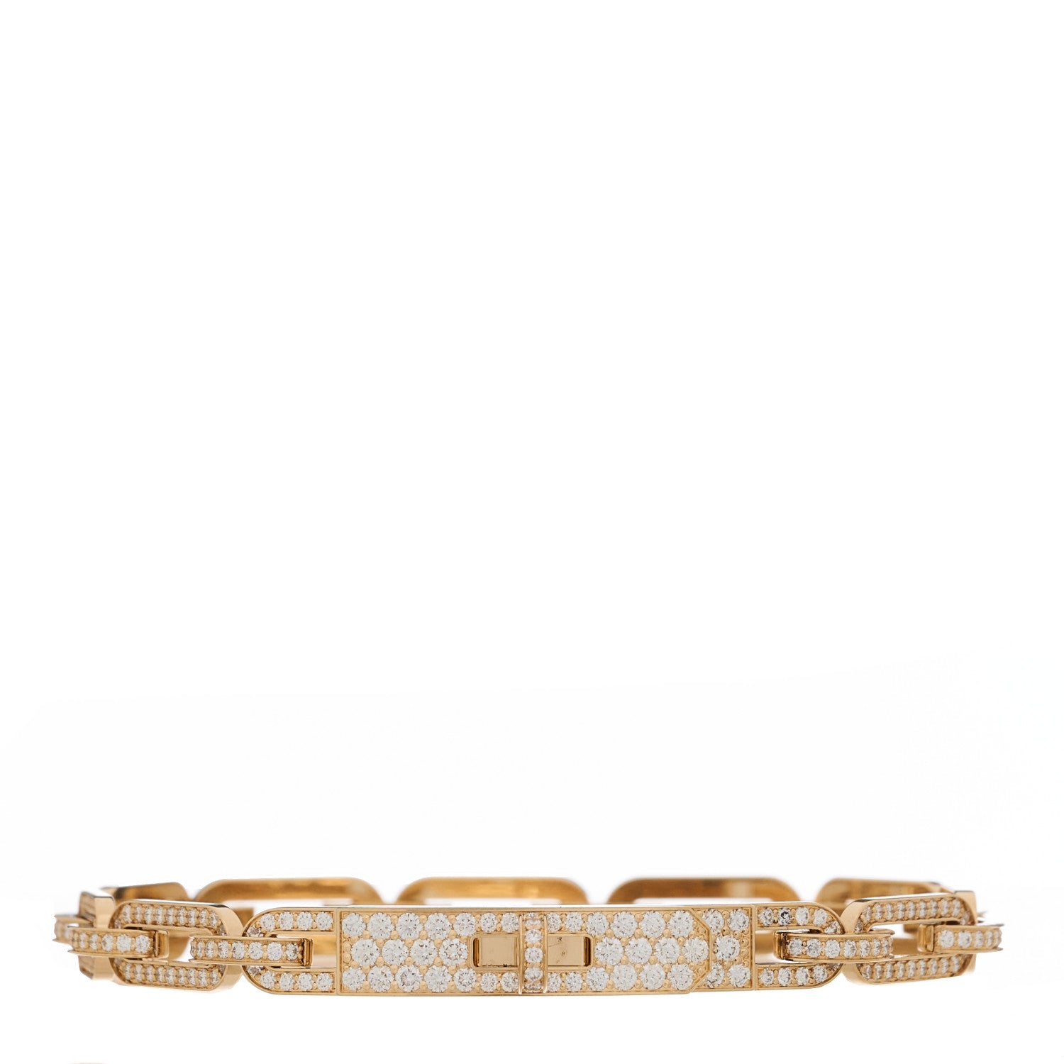 18K Rose Gold Diamond Full Pave PM Kelly Chaine Bracelet ST