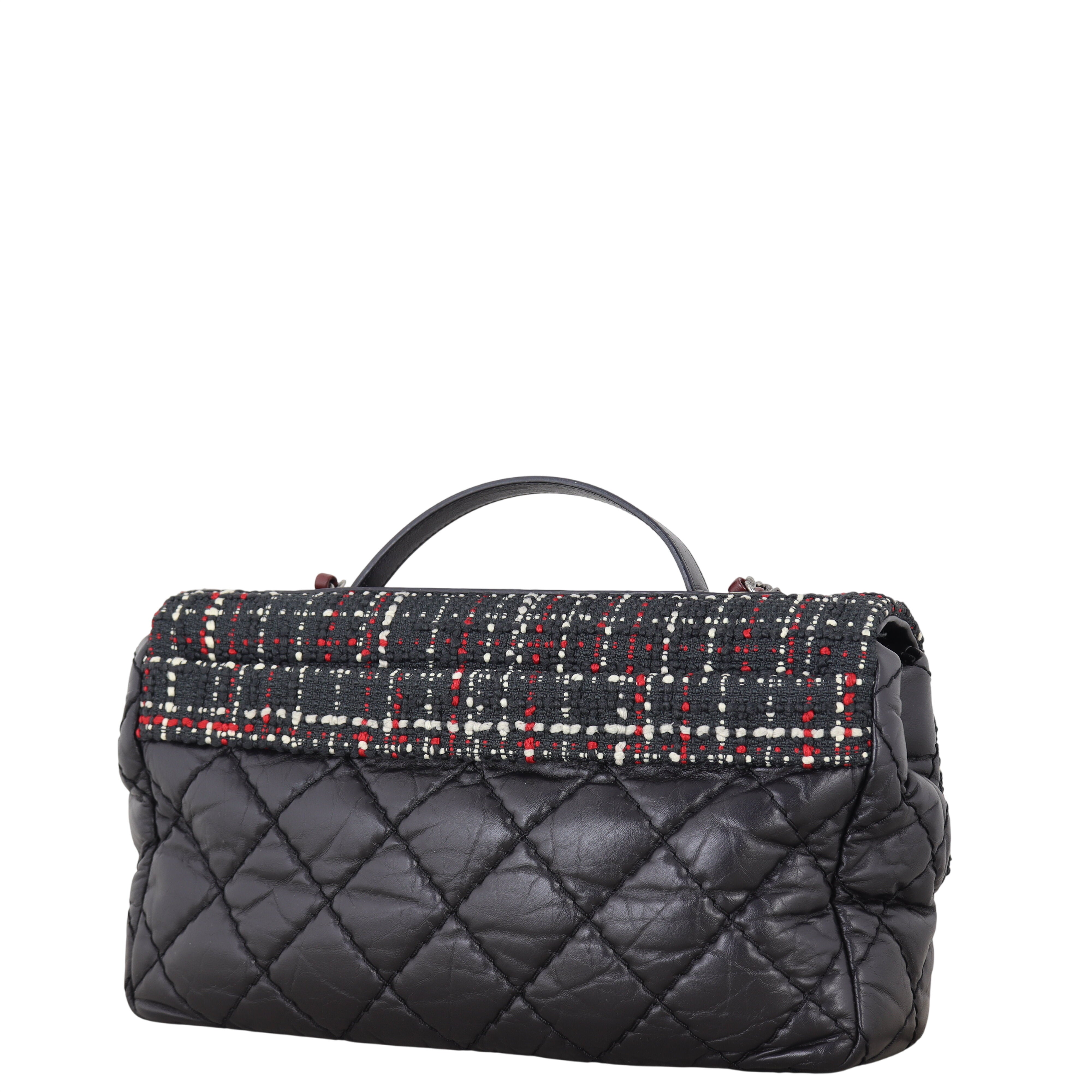 Chanel Airlines Top Handle Tweed Flap
