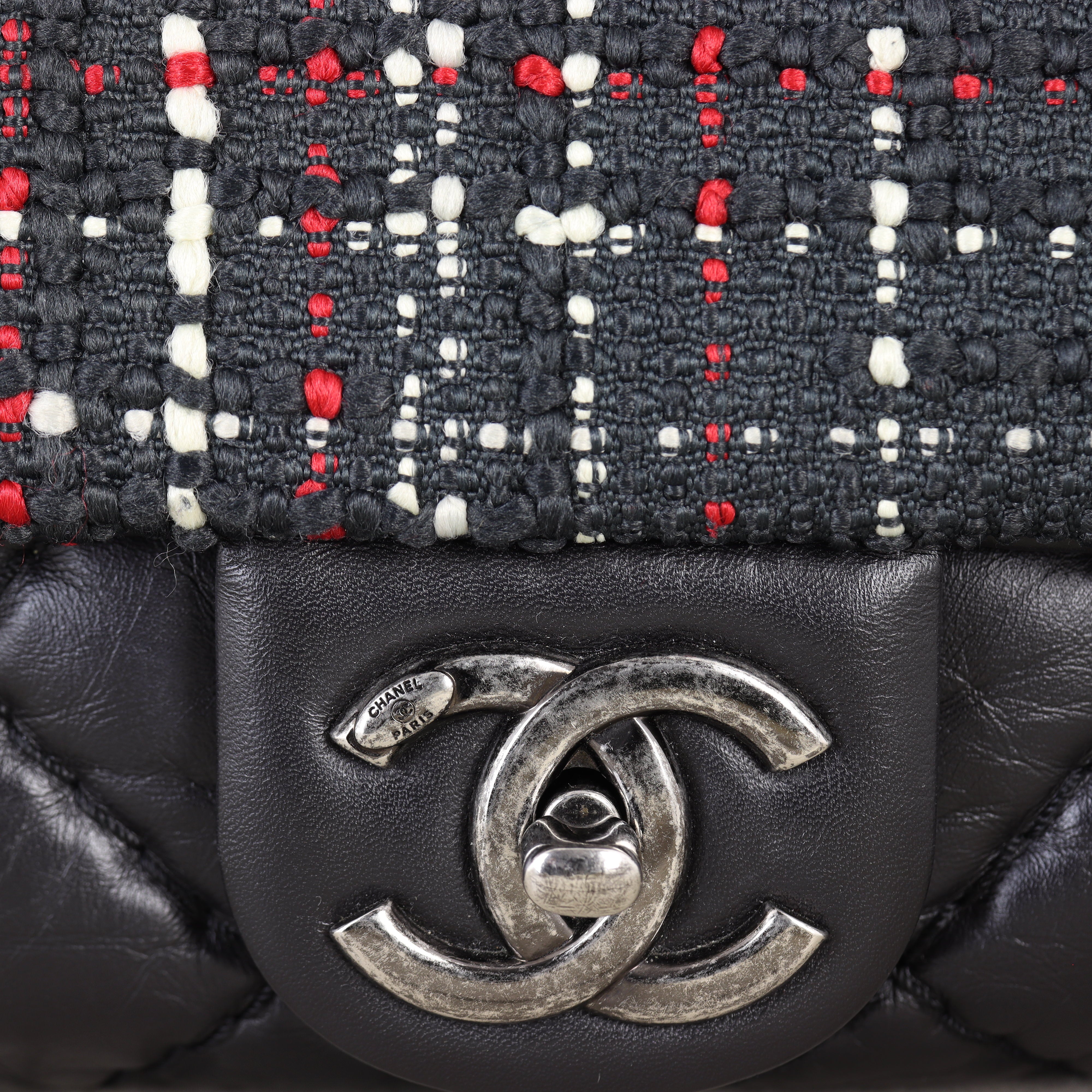Chanel Airlines Top Handle Tweed Flap