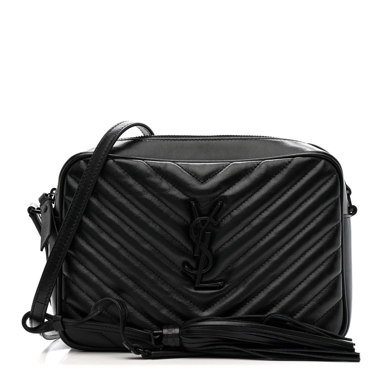 Calfskin Matelasse Monogram Monochrome Lou Camera Bag Black
