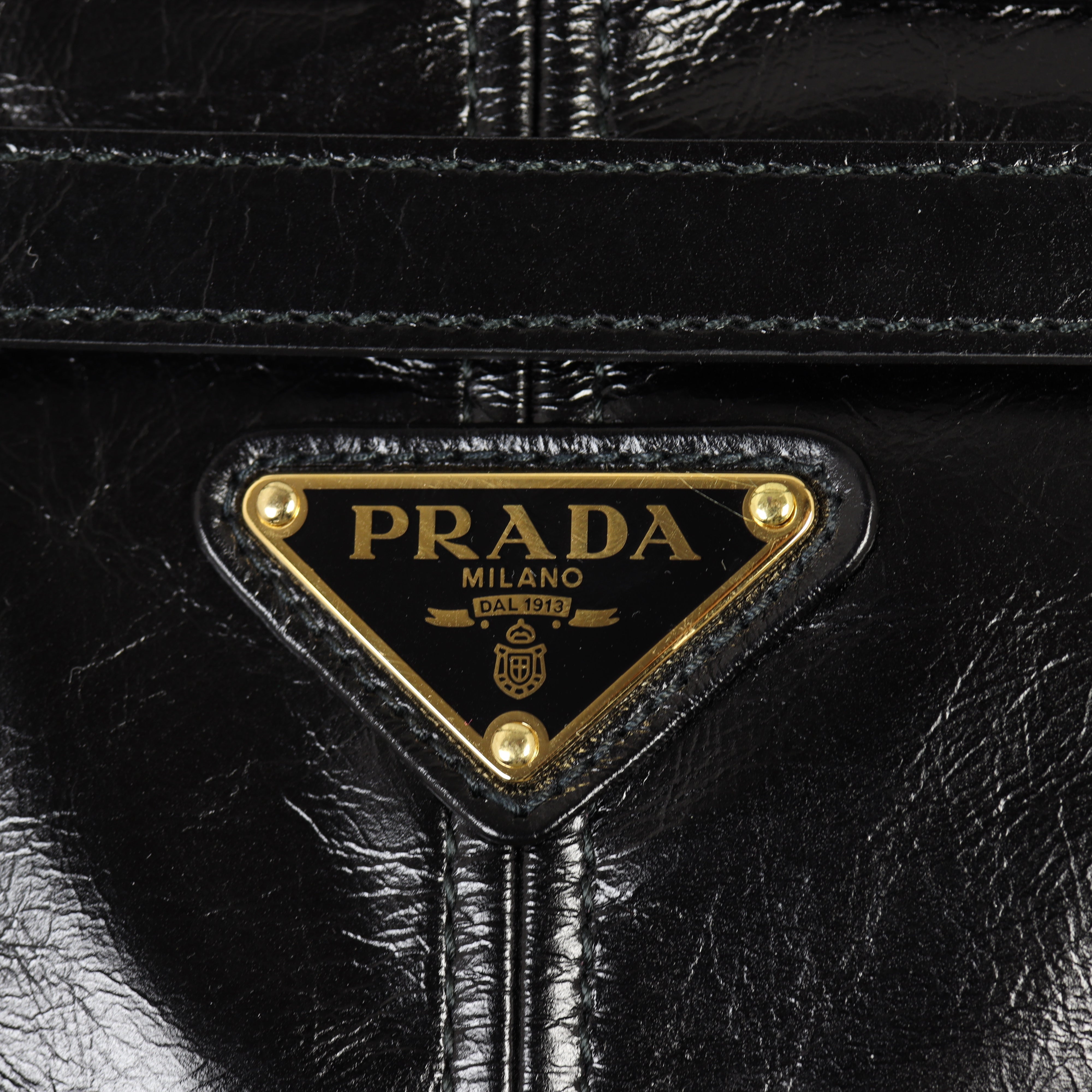 Prada Vitello Shine Bonnie Shoulder Bag Large