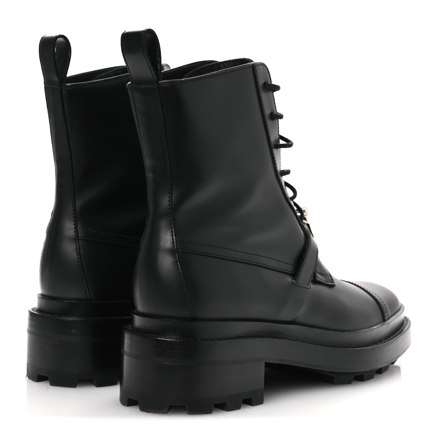 Glossed Calfskin Funk Ankle Boots 36 Black