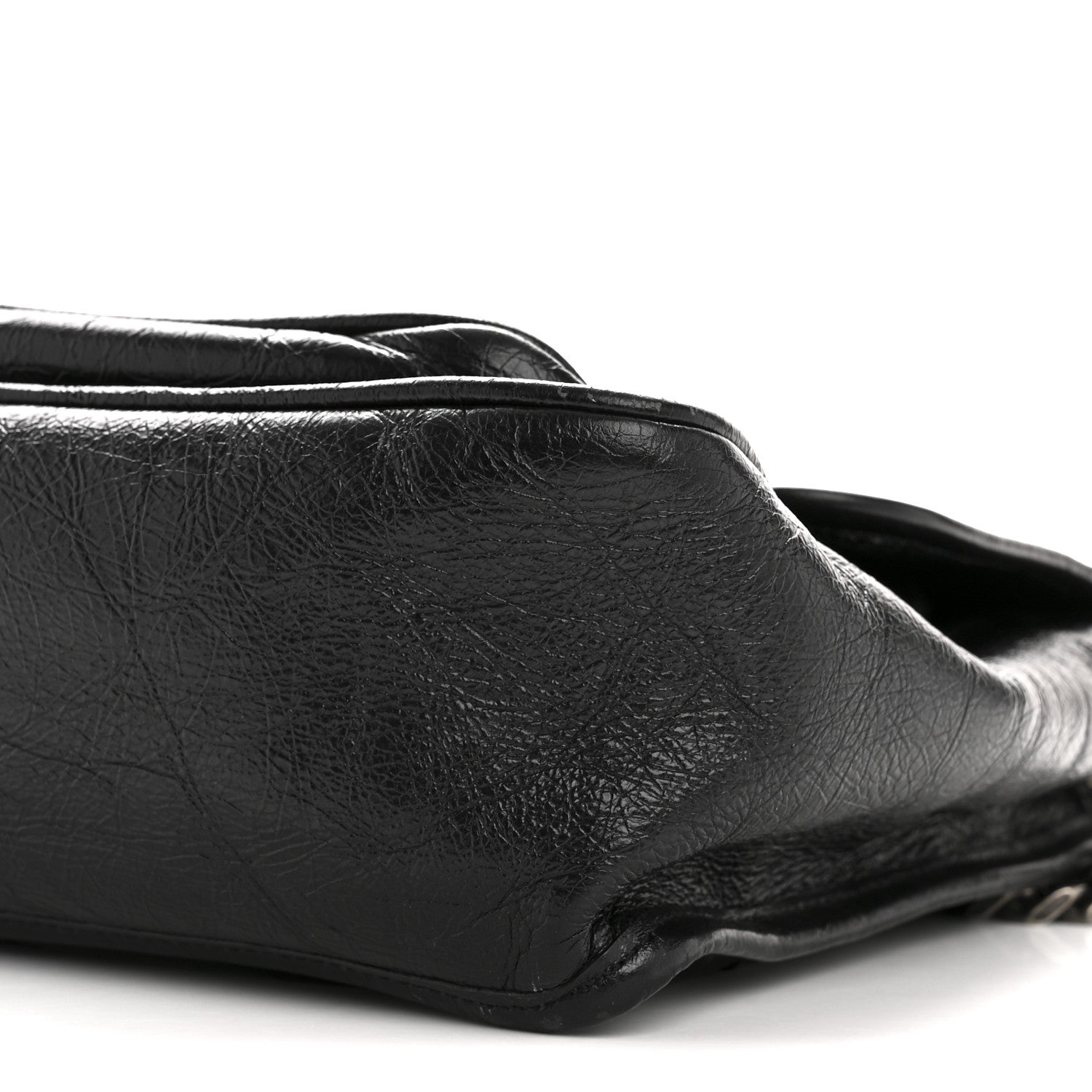 Crinkled Calfskin Matelasse Monogram Medium Niki Chain Satchel Black