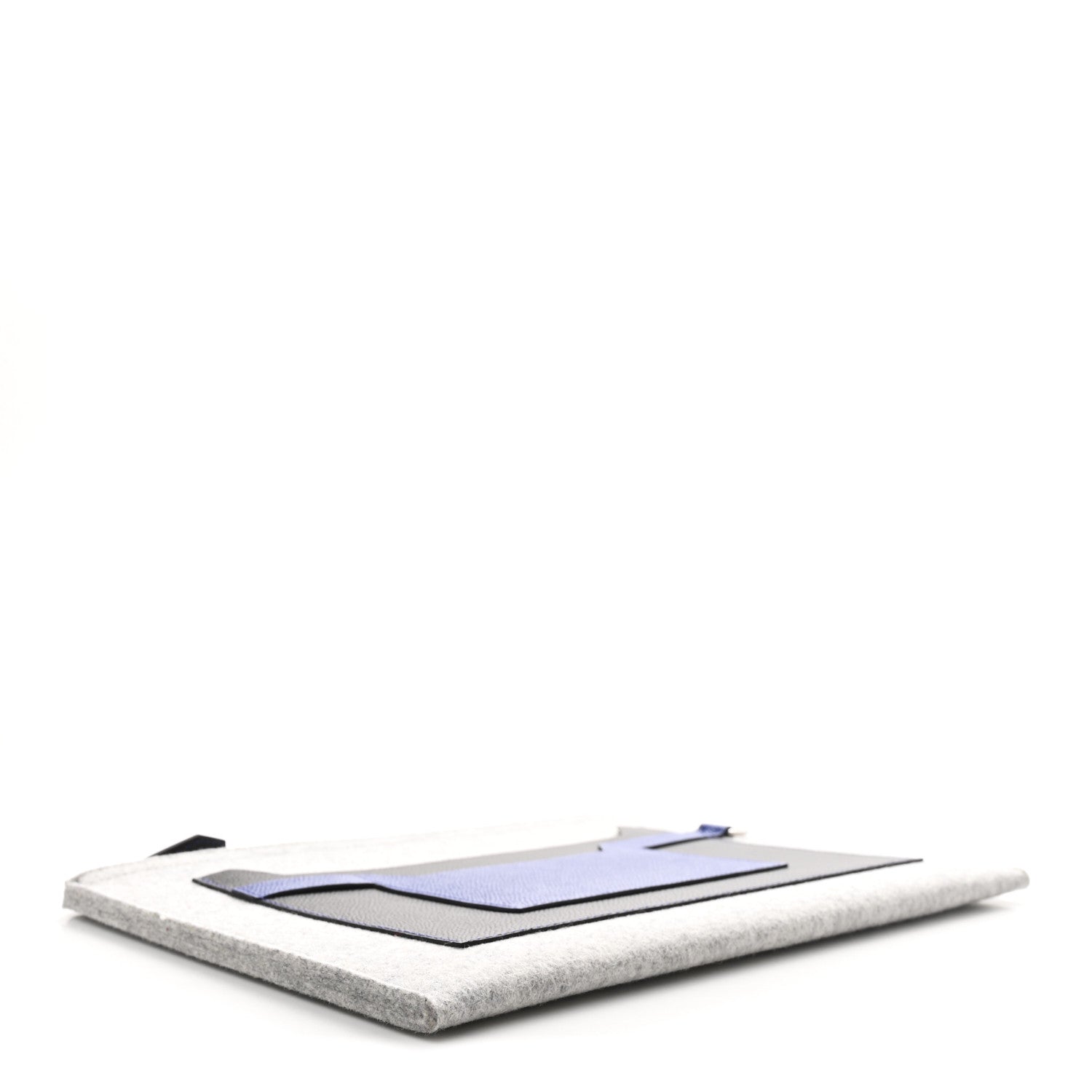 Felt Epsom Colorblock Toodoo 29 Zip Pouch Gris Clair Bleu Electrique Black
