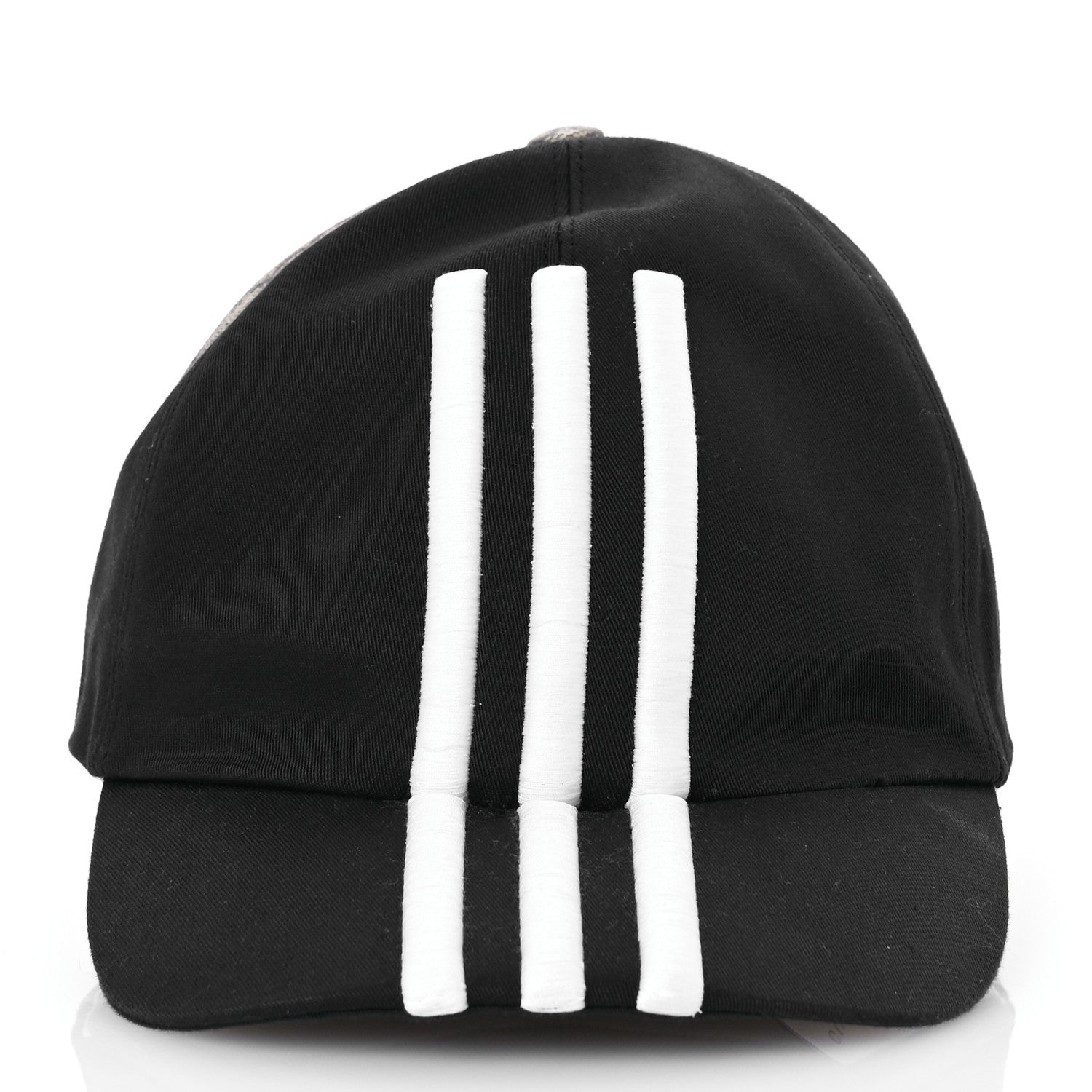 X ADIDAS GG Supreme Monogram Double Sided Baseball Hat L Beige Ebony Black