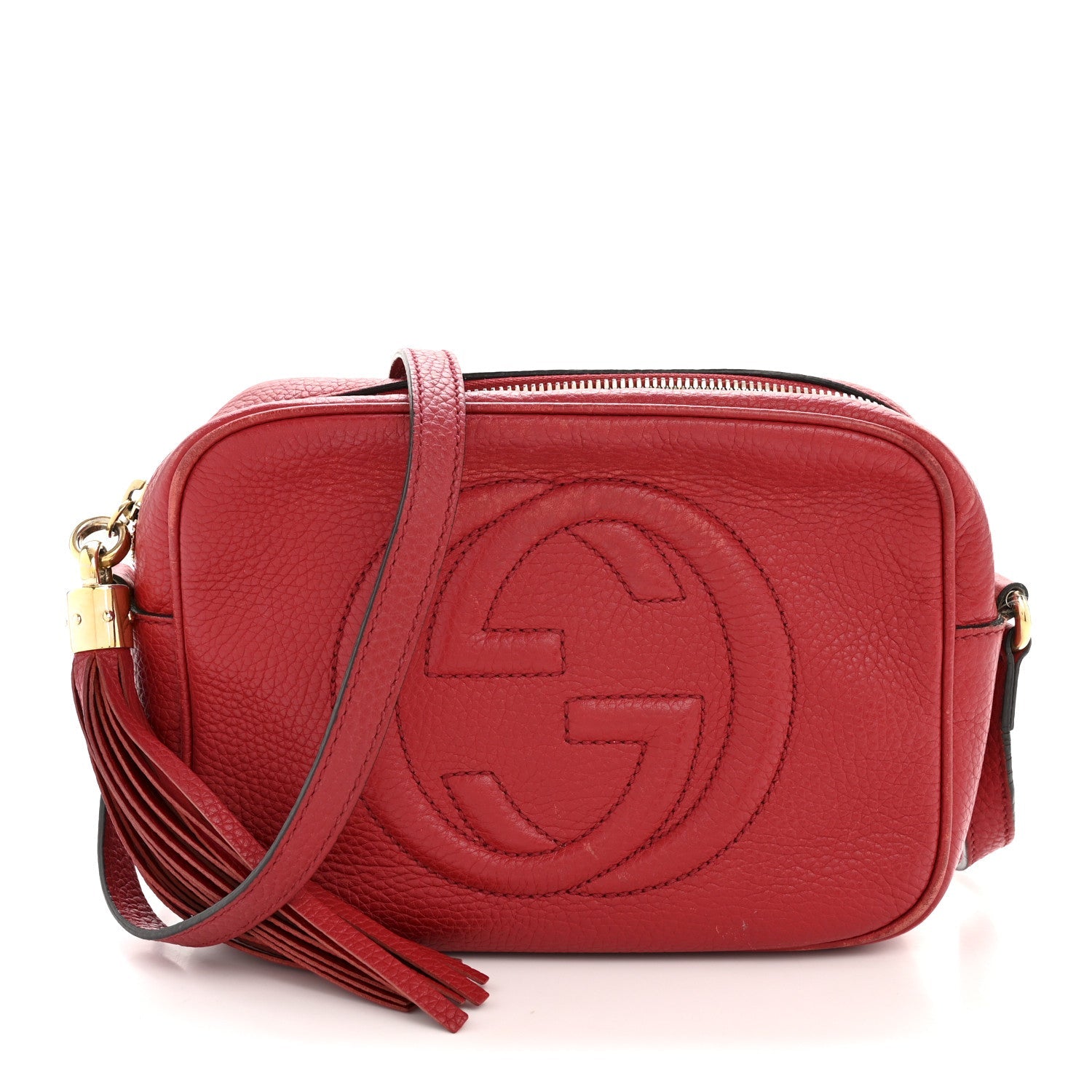 Pebbled Calfskin Small Soho Disco Bag Tabasco Red