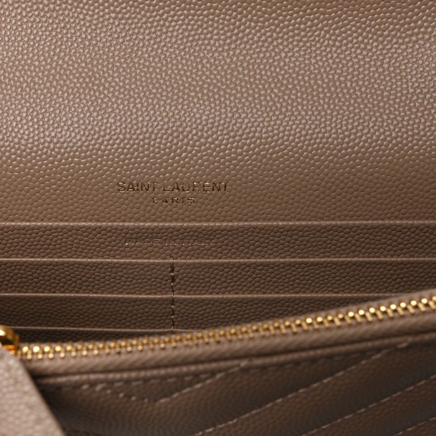 Grain De Poudre Matelasse Chevron Monogram Envelope Chain Wallet Dark Beige