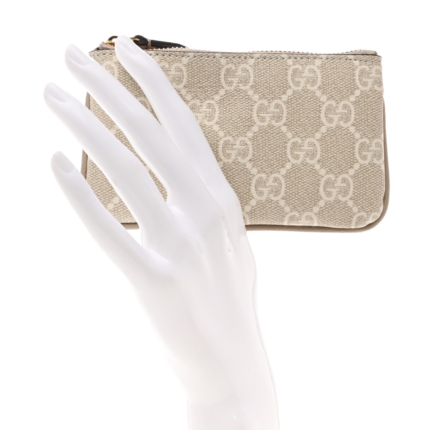 GG Supreme Monogram Selleria Key Case Mystic White Oatmeal