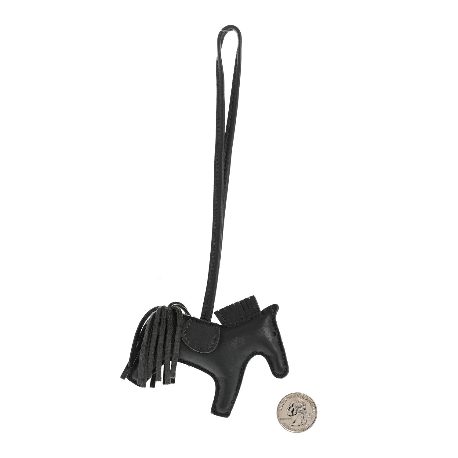 Milo Lambskin Swift Grigri Rodeo Horse Bag Charm PM Ardoise