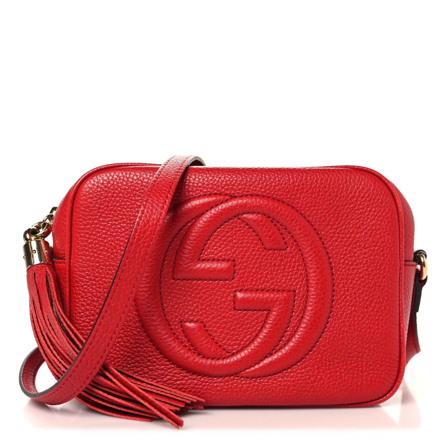 Pebbled Calfskin Small Soho Disco Bag Tabasco Red