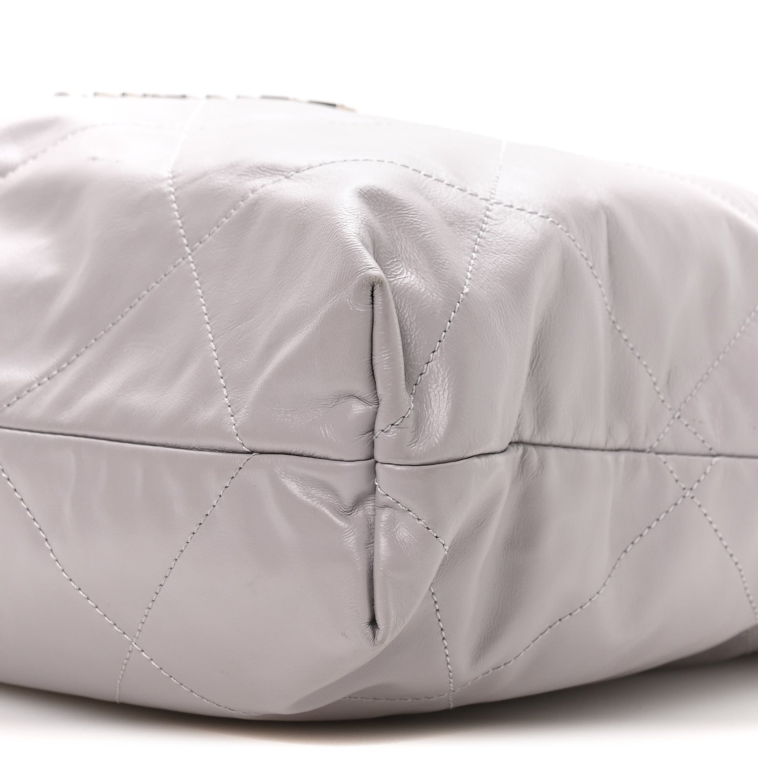 Shiny Calfskin Quilted Chanel 22 Grey