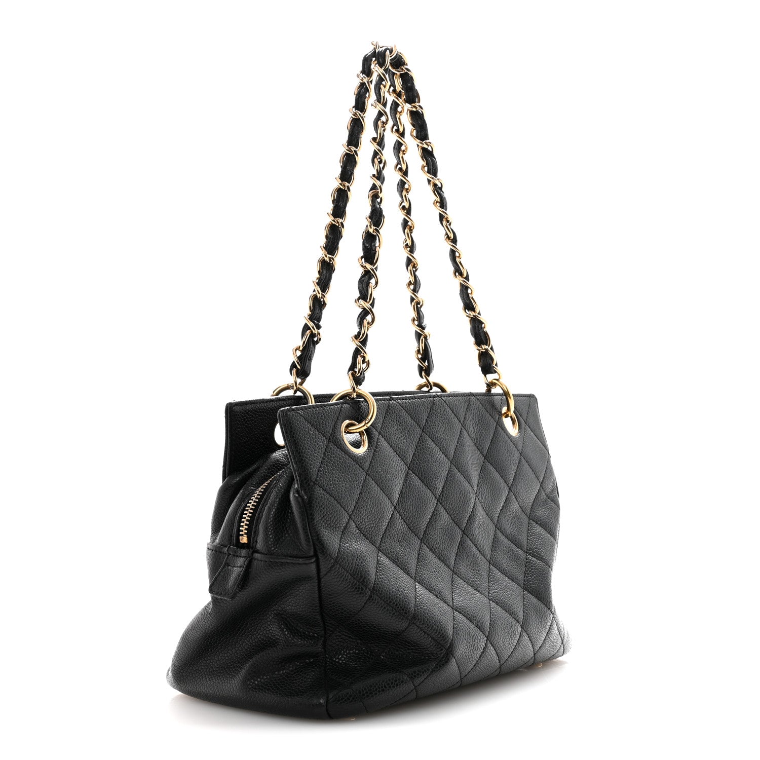 Caviar Quilted Petit Timeless Tote PTT Black