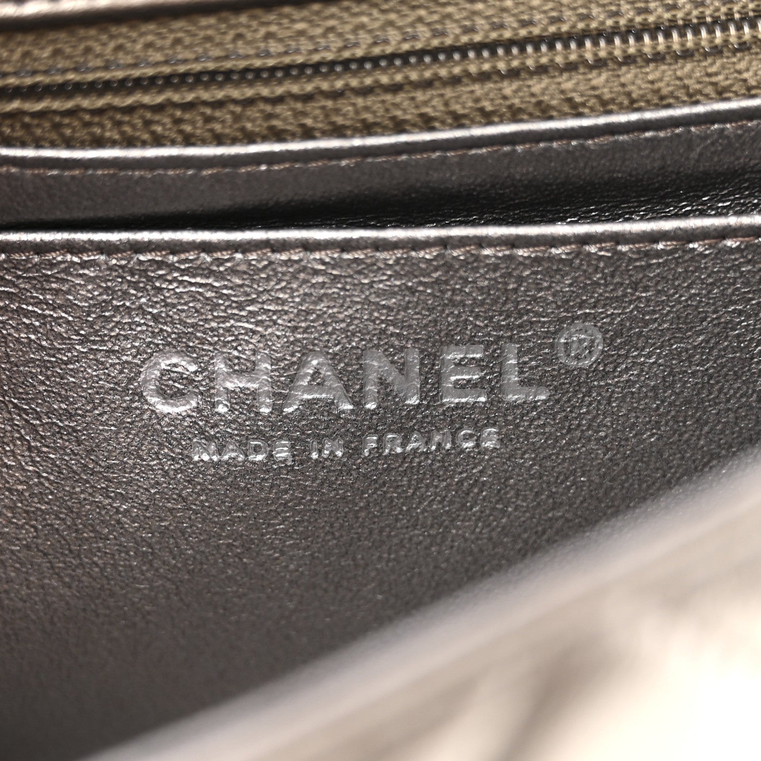 Metallic Lambskin Quilted Mini Rectangular Flap Ruthenium