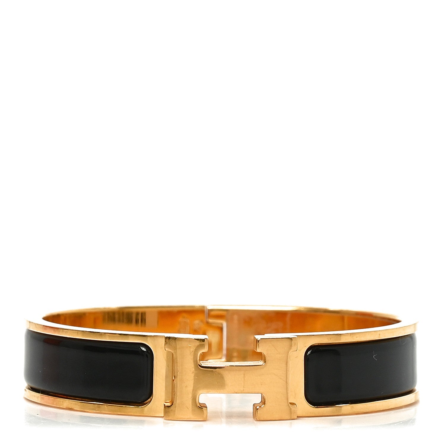 Enamel Narrow Clic Clac H Bracelet PM Black