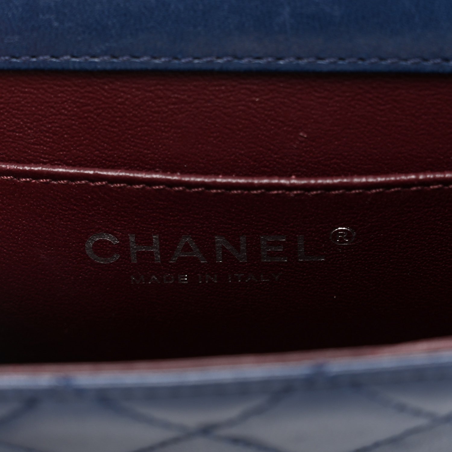 Lambskin Quilted Mini Crossing Times Flap Blue