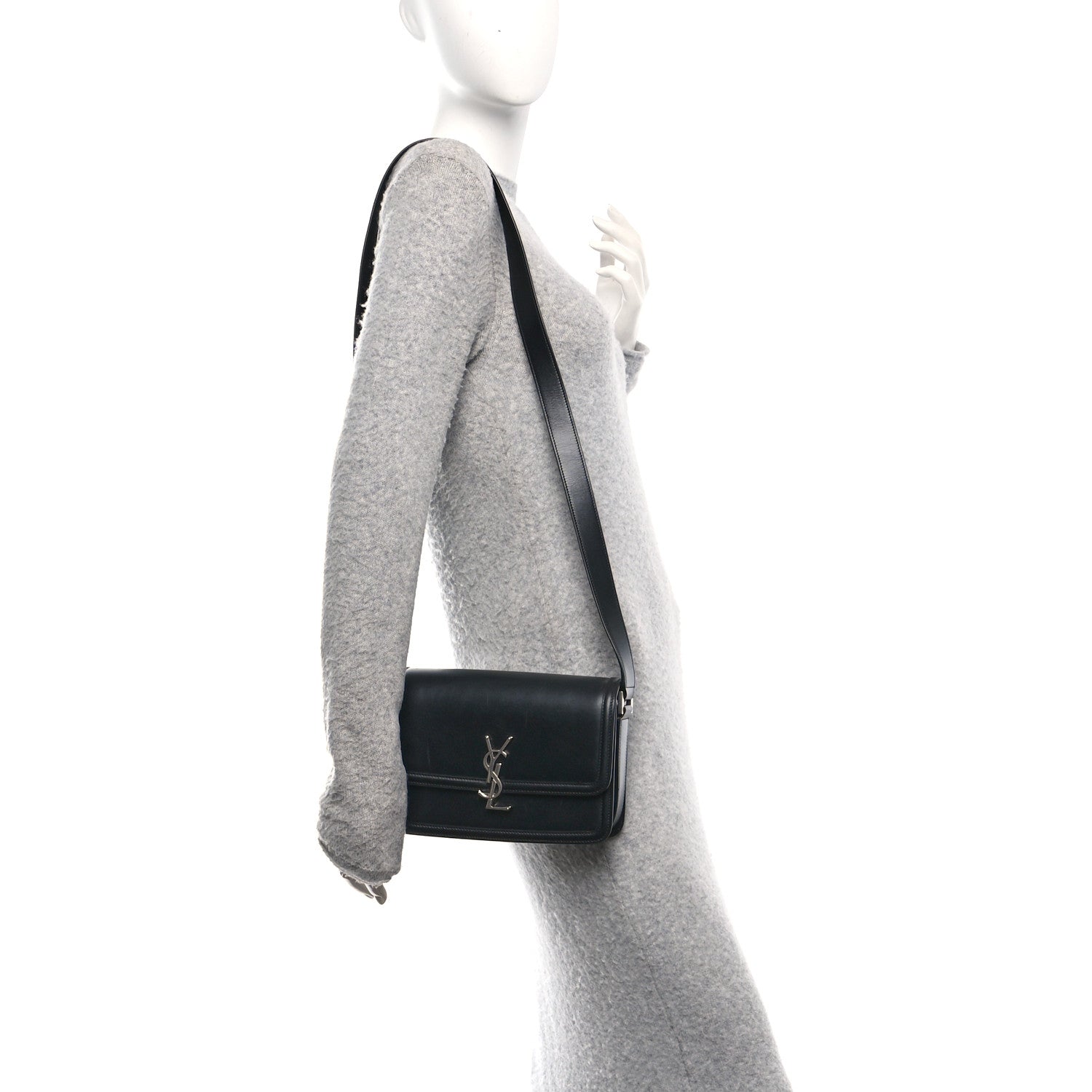 Box Calfskin Monogram Medium Solferino Satchel Black
