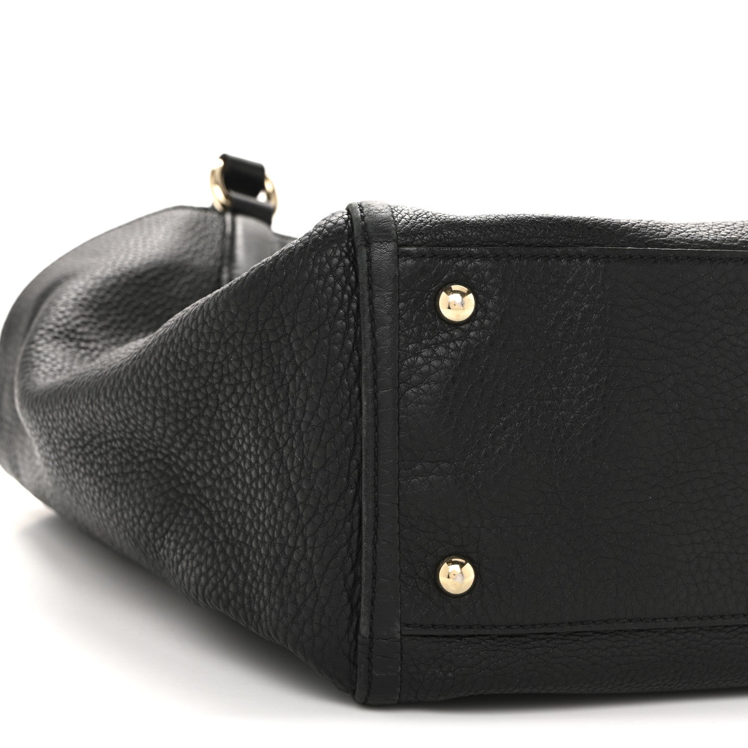 Pebbled Calfskin Medium Soho Shoulder Bag Black