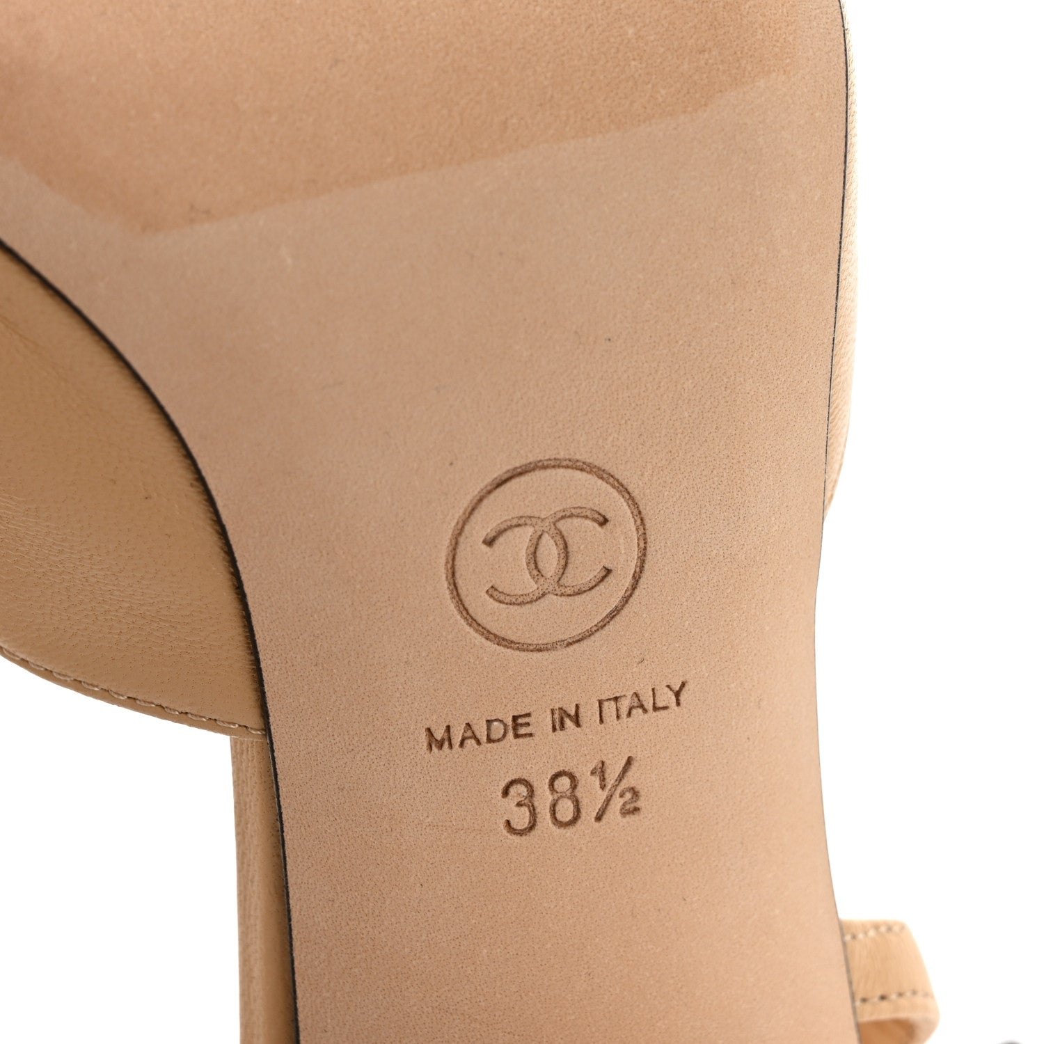 Goatskin Grosgrain Cap Toe CC Slingback Pumps 38.5 Beige Black