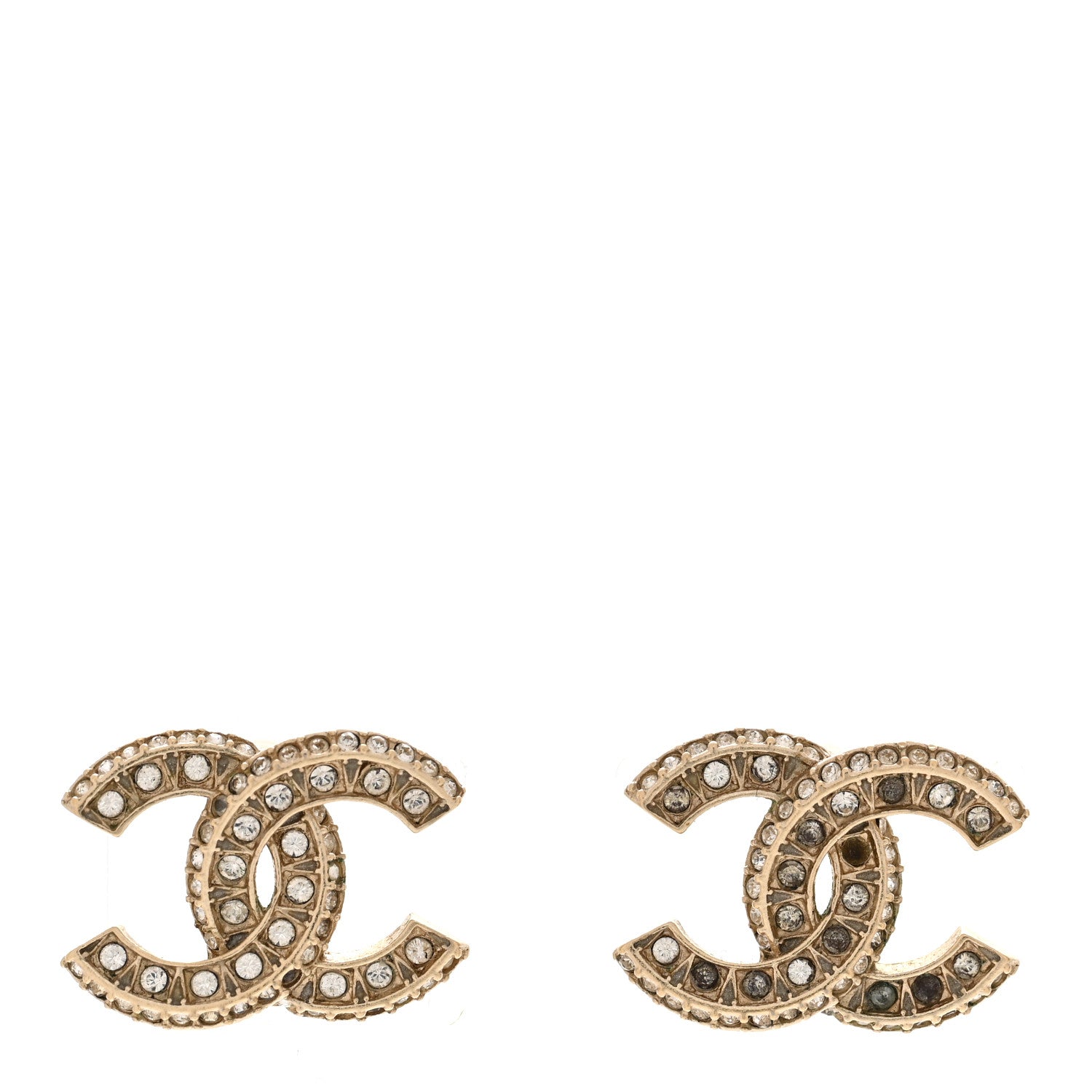 Crystal Timeless CC Earrings Light Gold
