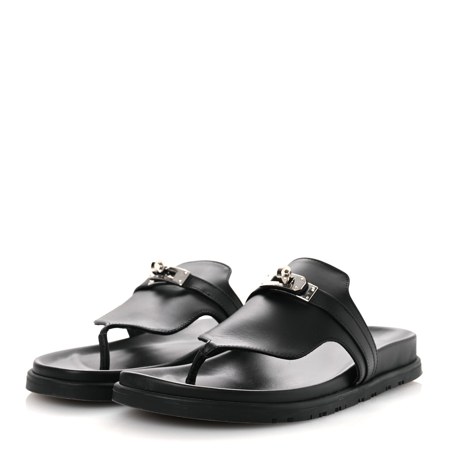 Calfskin Womens Empire Sandals 39 Black
