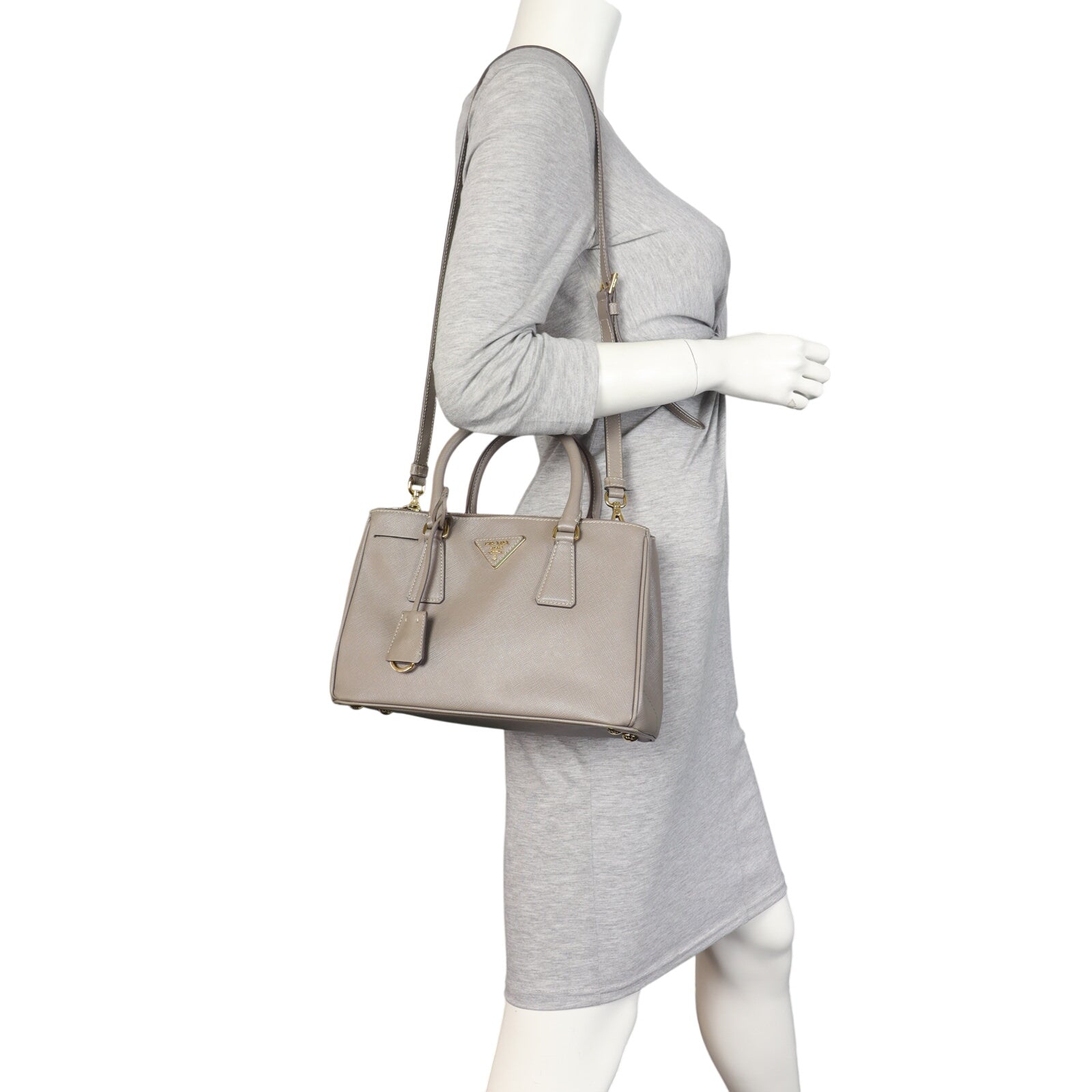 Prada Saffiano Lux Galleria Double Zip Tote Mini