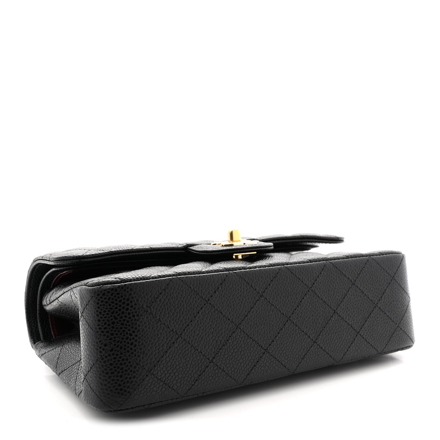 Caviar Quilted Small Double Flap Black