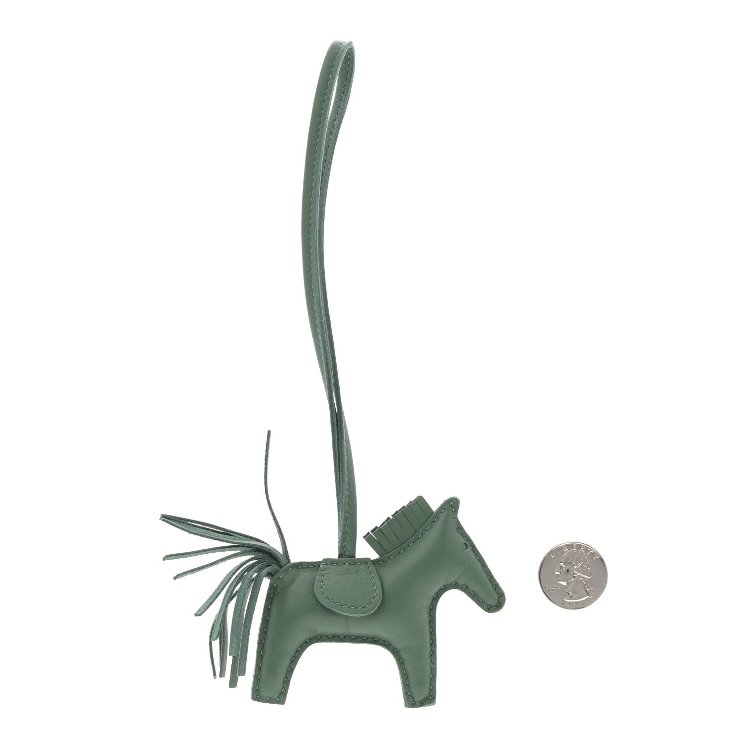 Milo Lambskin Grigri Rodeo Horse Bag Charm PM Vert Cypress