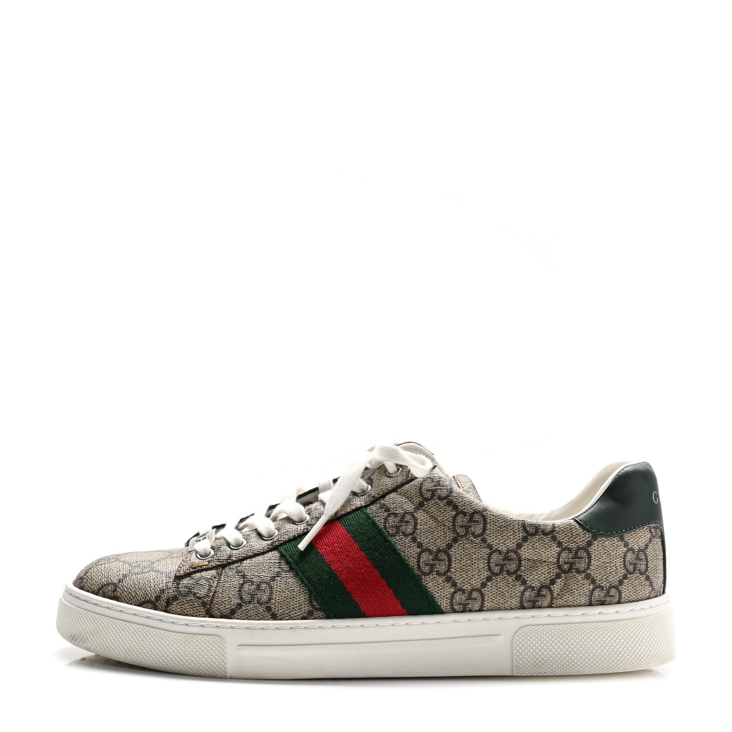 GG Supreme Monogram Womens New Ace Low-Top Sneaker 37.5 Beige