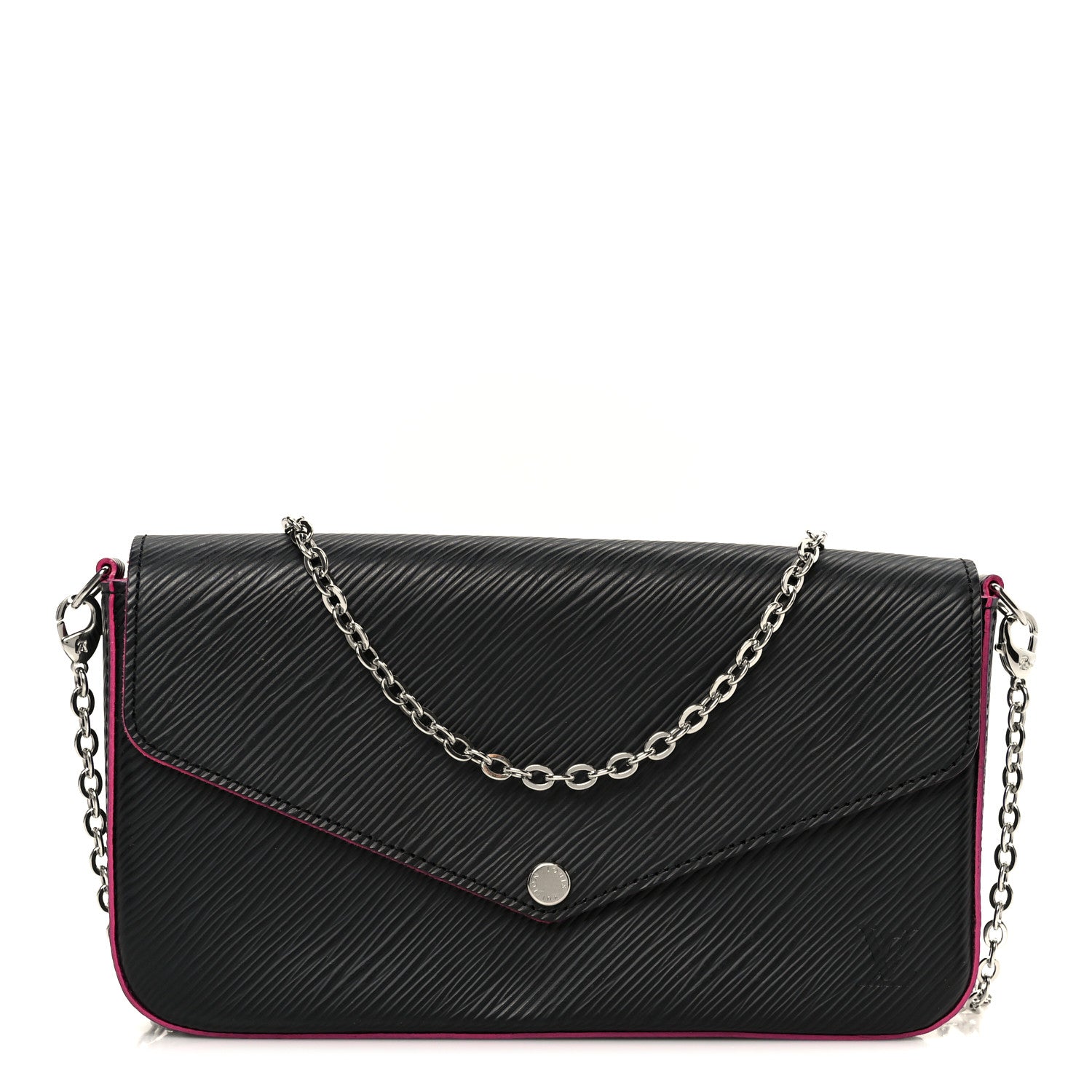 Epi Pochette Felicie Black Hot Pink