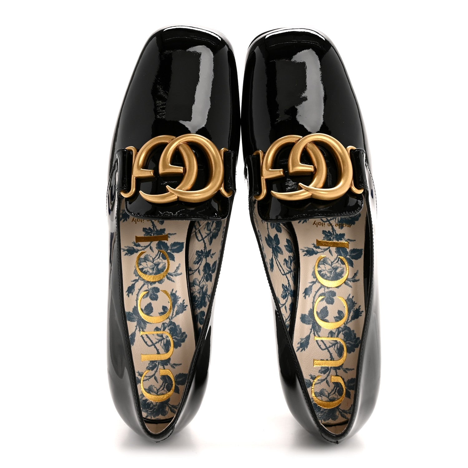 Vernice GG Victoire 55mm Loafer Pumps 36 Black