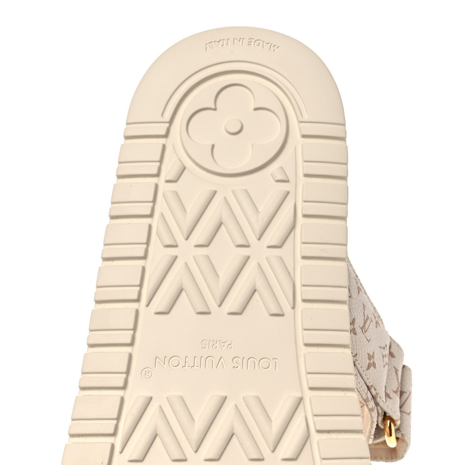 Monogram LV Sunset Comfort Flat Sandals 40 Dune Beige