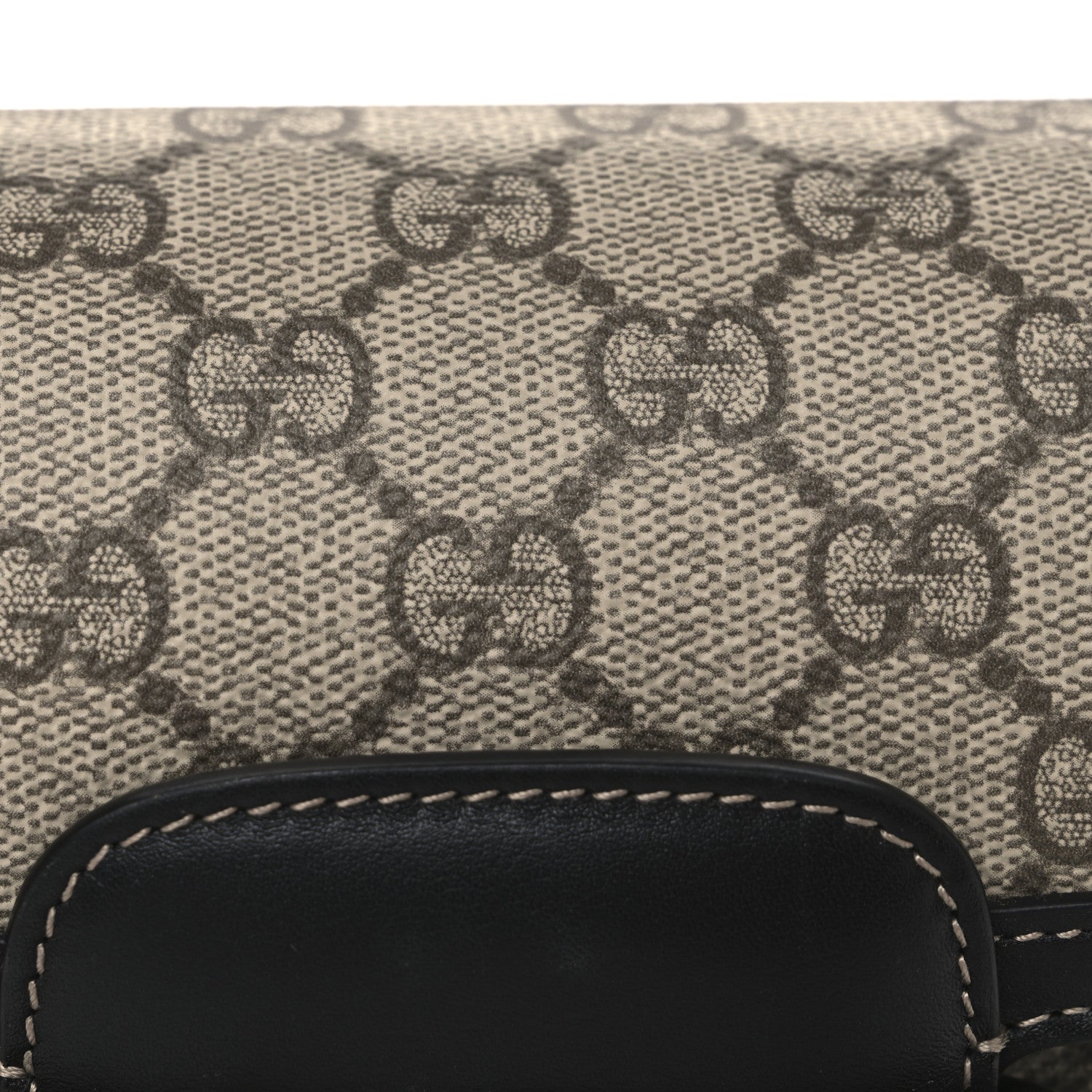GG Supreme Monogram Horsebit 1955 Small Soft Top Handle Shoulder Bag Beige Black