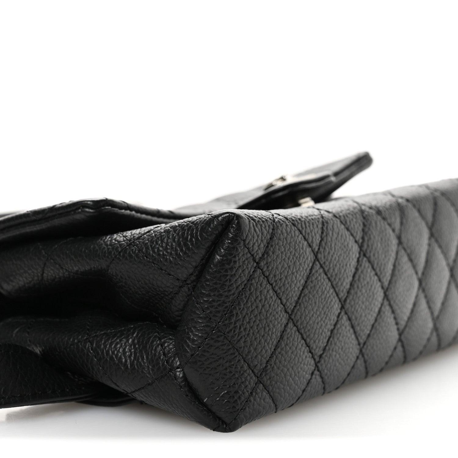 Grained Calfskin Quilted 2.55 Reissue Flap Belt Bag Clutch Black