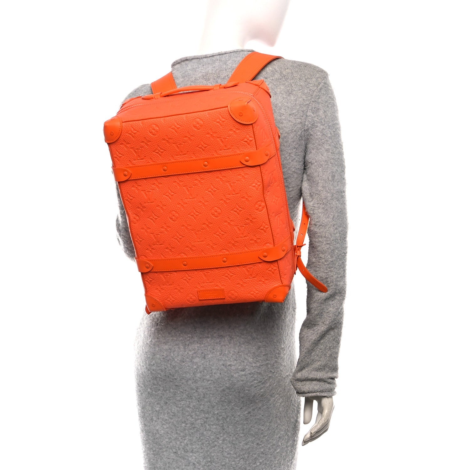 Taurillon Empreinte Soft Trunk Backpack PM Orange