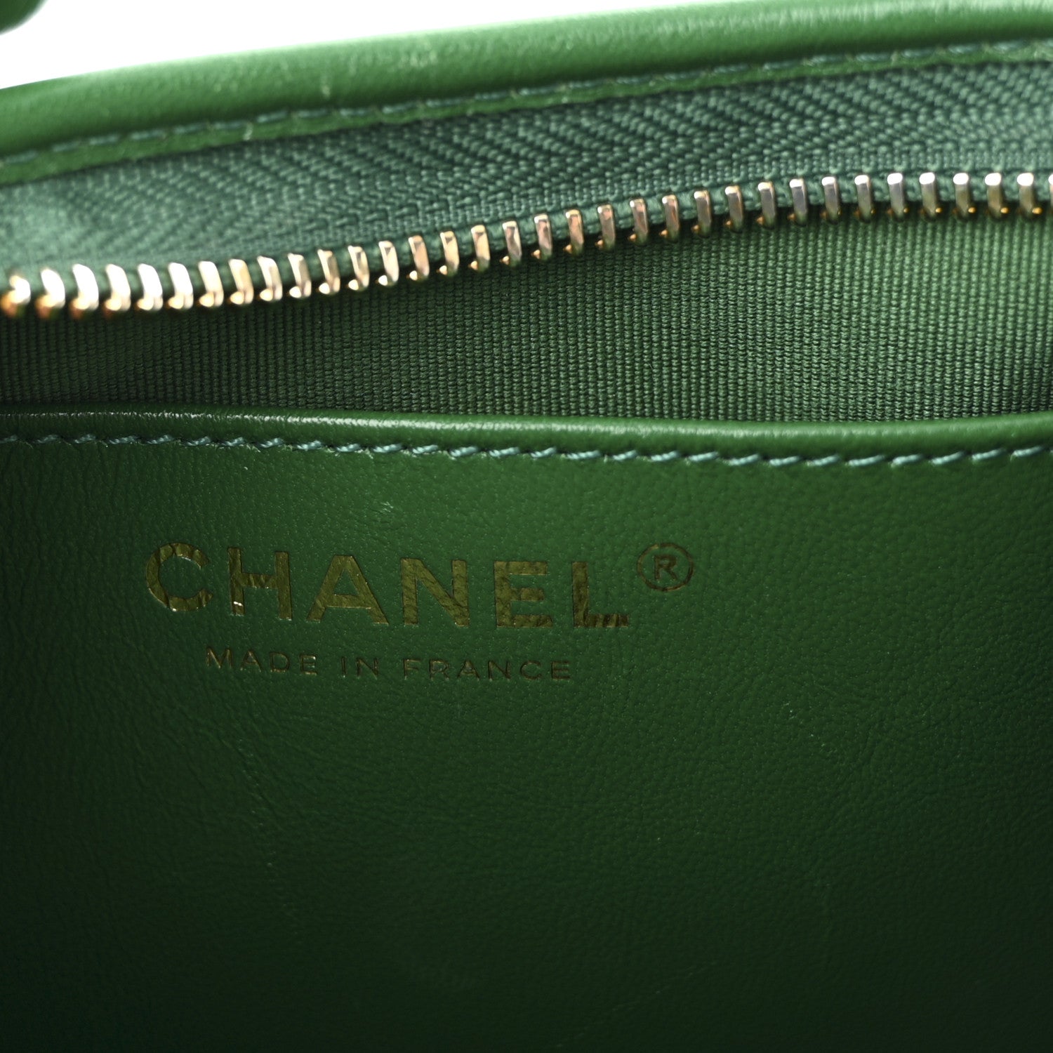 Shiny Crumpled Lambskin Quilted Small CC Funky Town Hobo Green