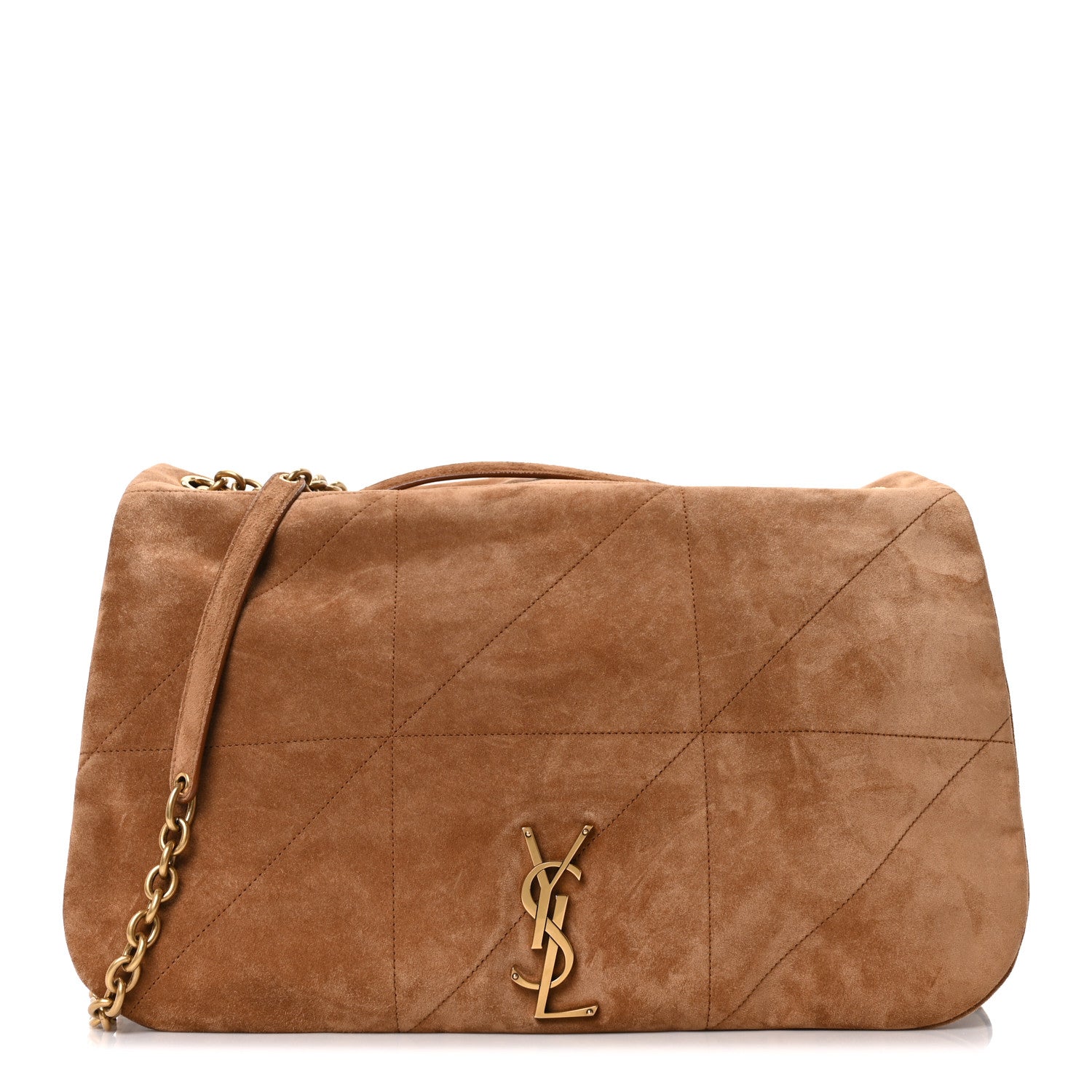 Suede Matelasse Monogram Large Jamie 4.3 Snuff