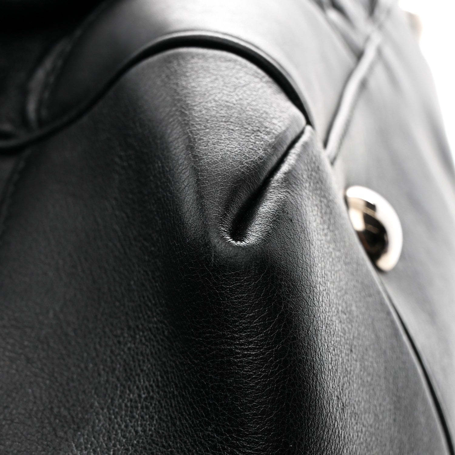 Horsebit Embossed Full Moon Tote Black