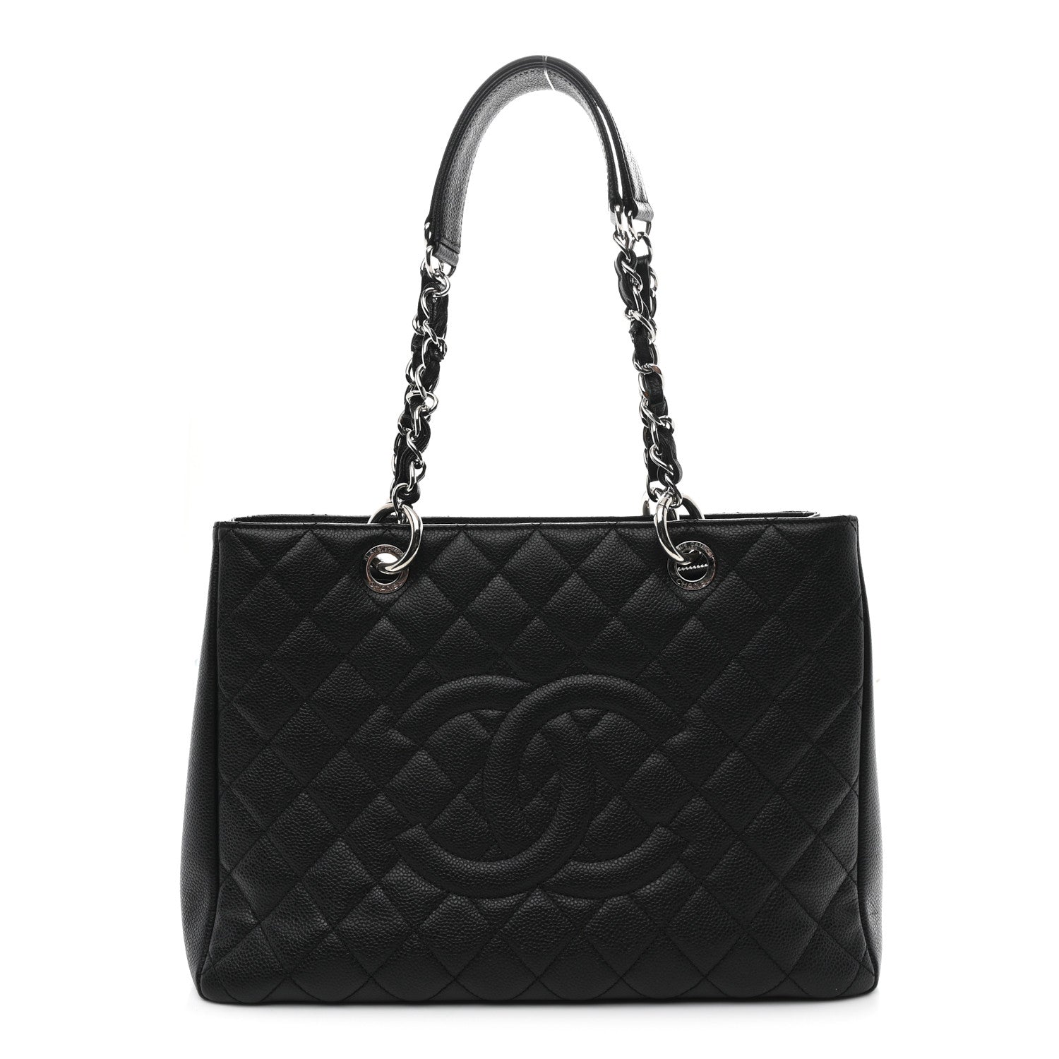 Caviar Quilted Grand Shopping Tote GST Black