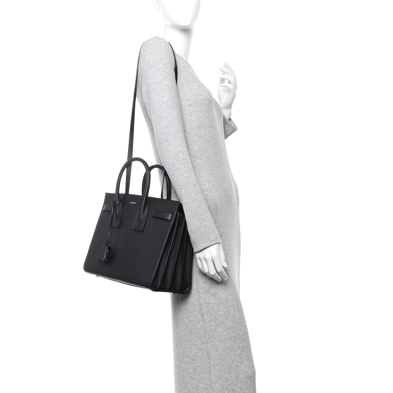 Grained Calfskin Small Sac De Jour Black