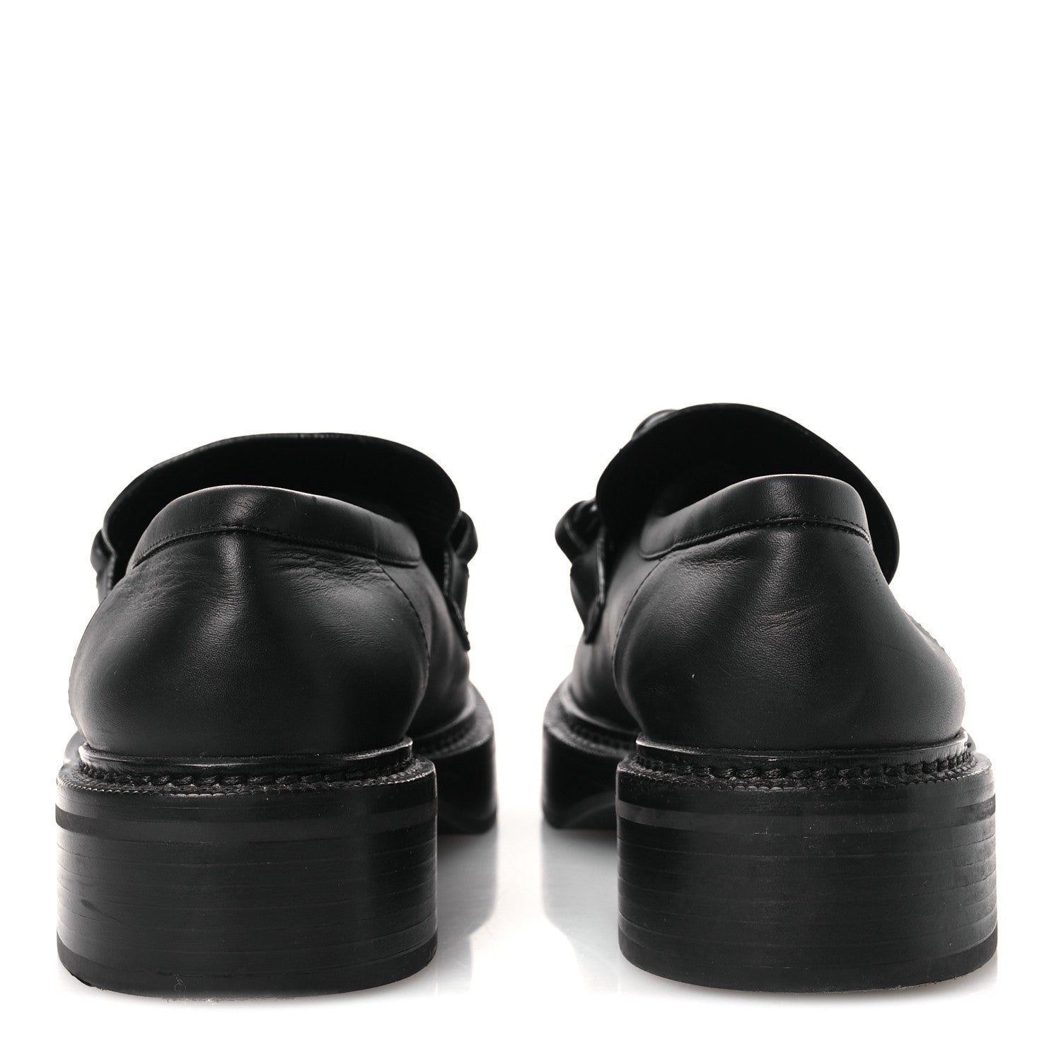 Calfskin Oversized Chain Academy Loafers 39 Black