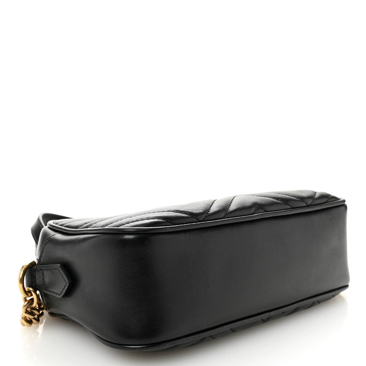 Calfskin Matelasse Small GG Marmont Chain Shoulder Bag Black