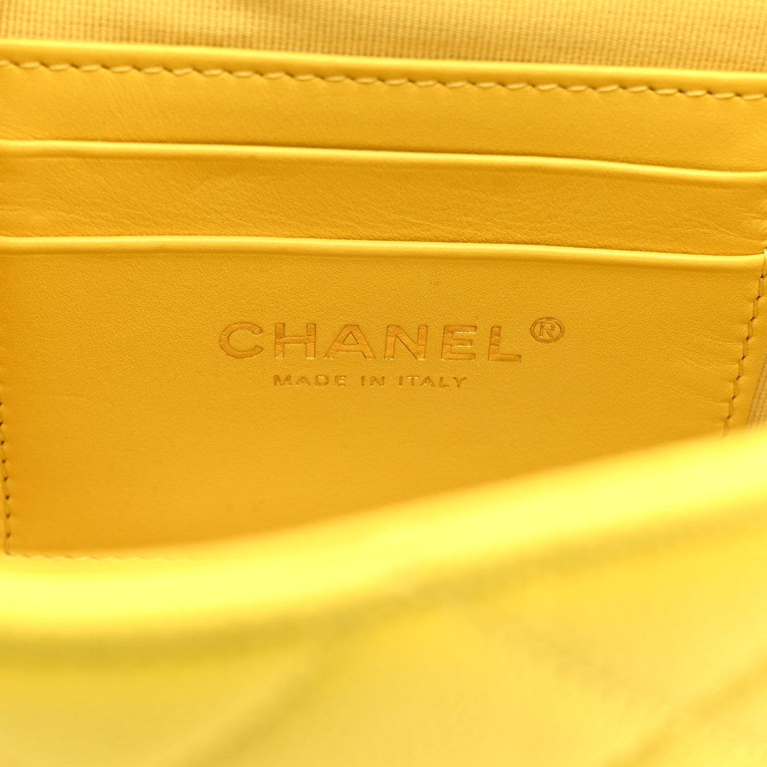 Caviar Quilted Handy Box Vanity Case Yellow