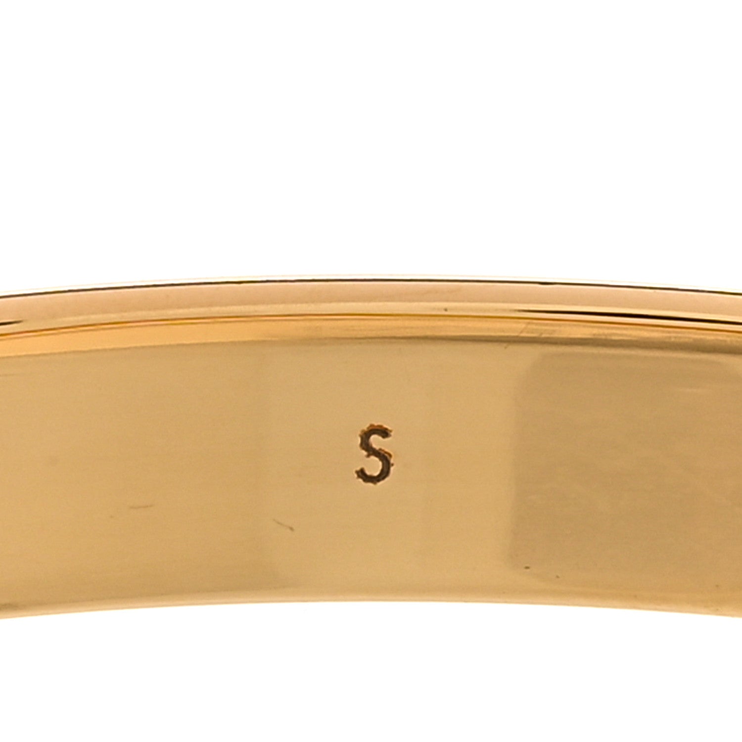 Brass Crystal Monogram Nanogram Strass Cuff S Gold