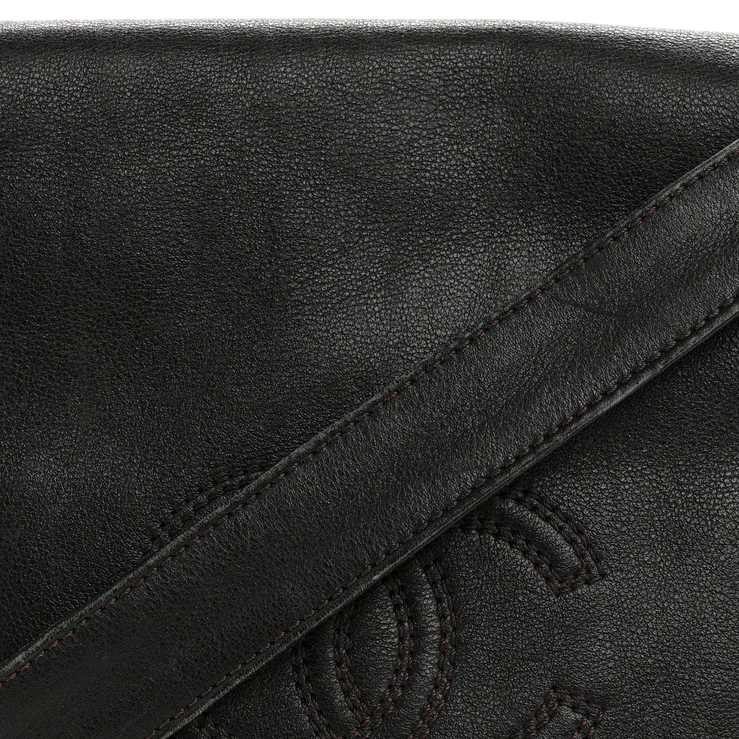 Lambskin CC Tassel Shoulder Flap Bag Black