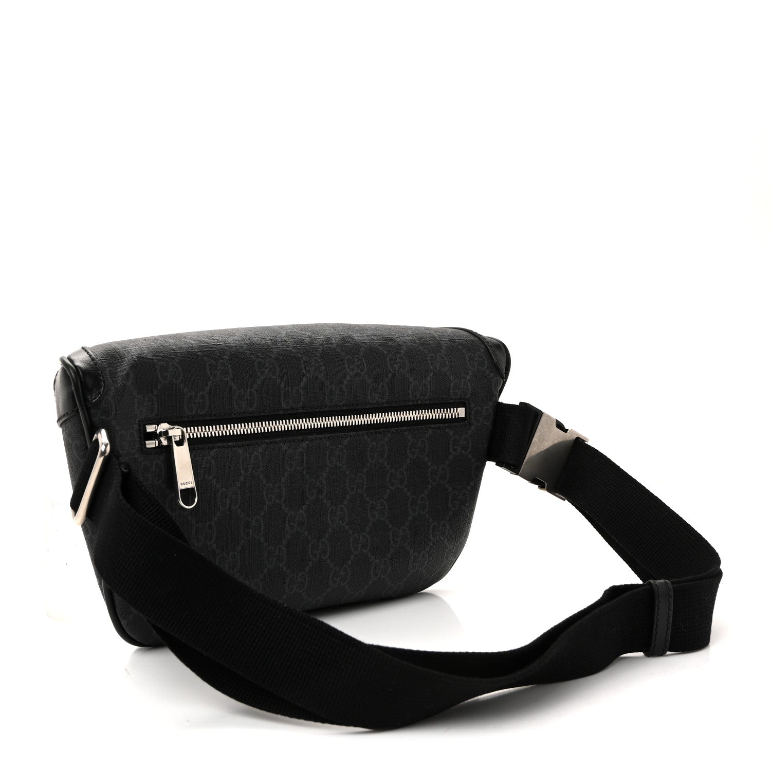 GG Supreme Monogram Textured Calfskin Retro Interlocking G Belt Bag Black