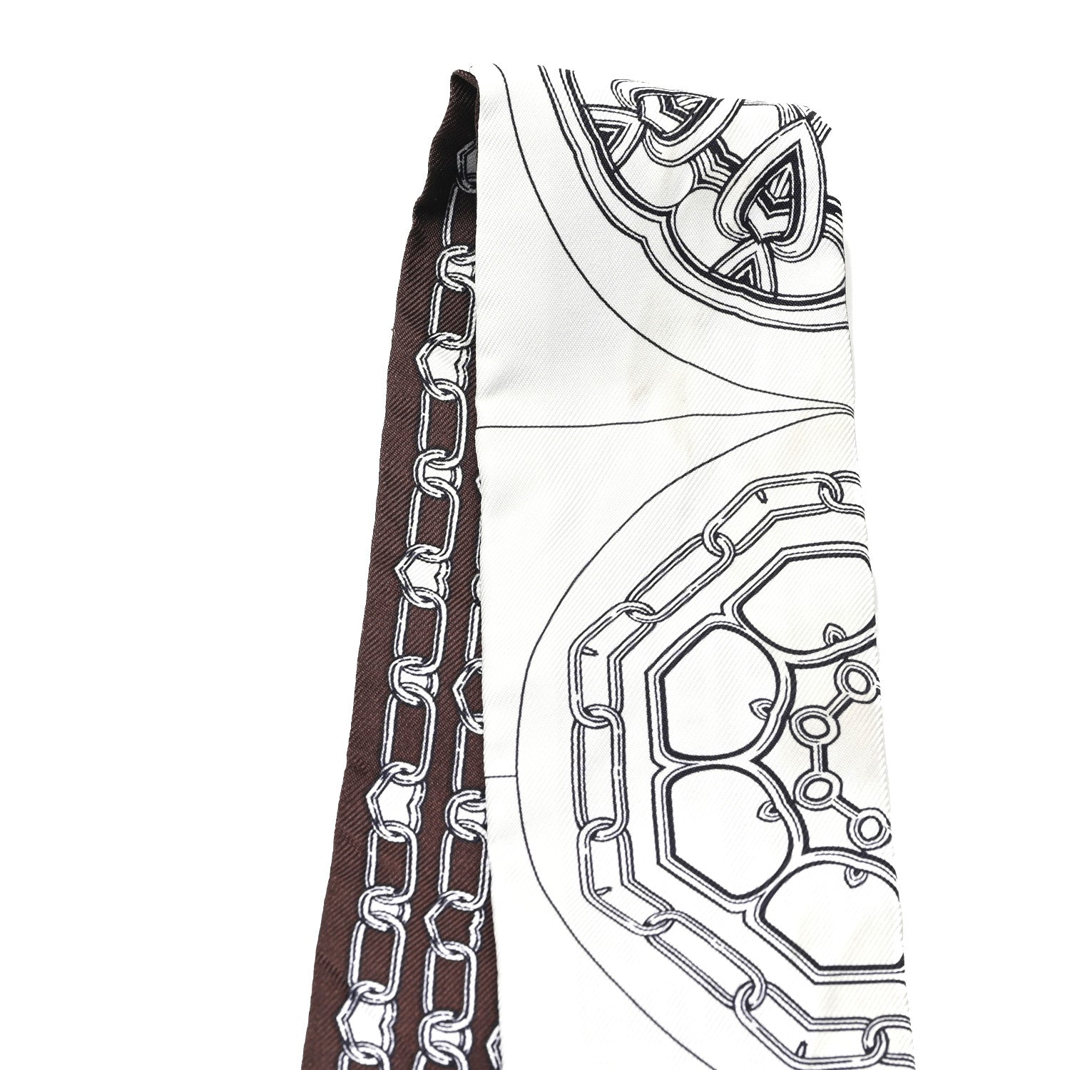 Silk Effet Kaleidoscope Twilly White Anthracite Marron