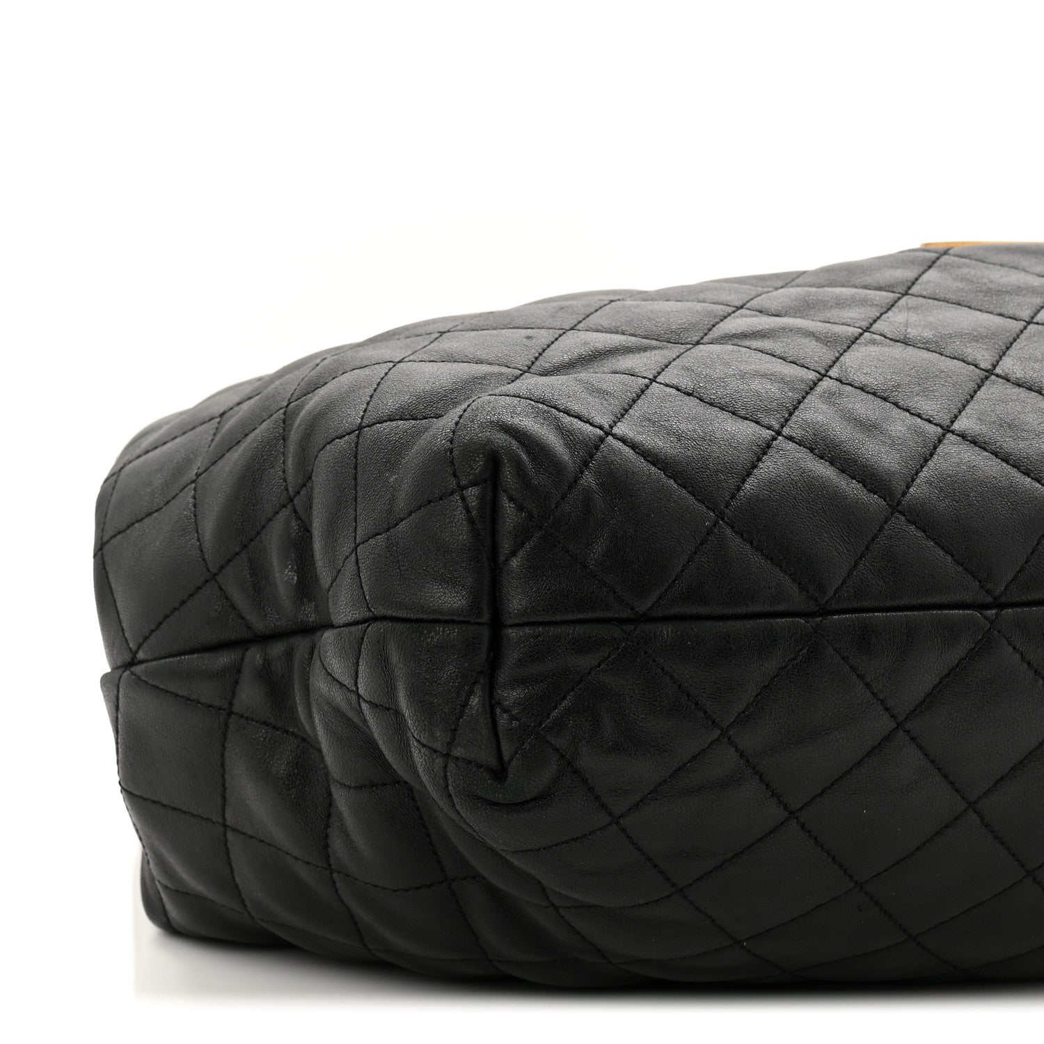 Lambskin Quilted Maxi Icare Shopping Tote Black