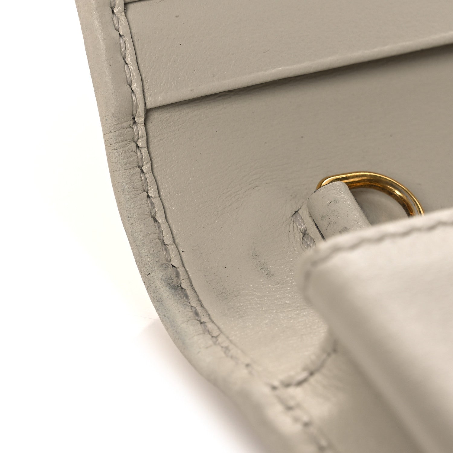 Boarded Plutone Calfskin Horsebit 1955 Wallet On Chain Mystic White