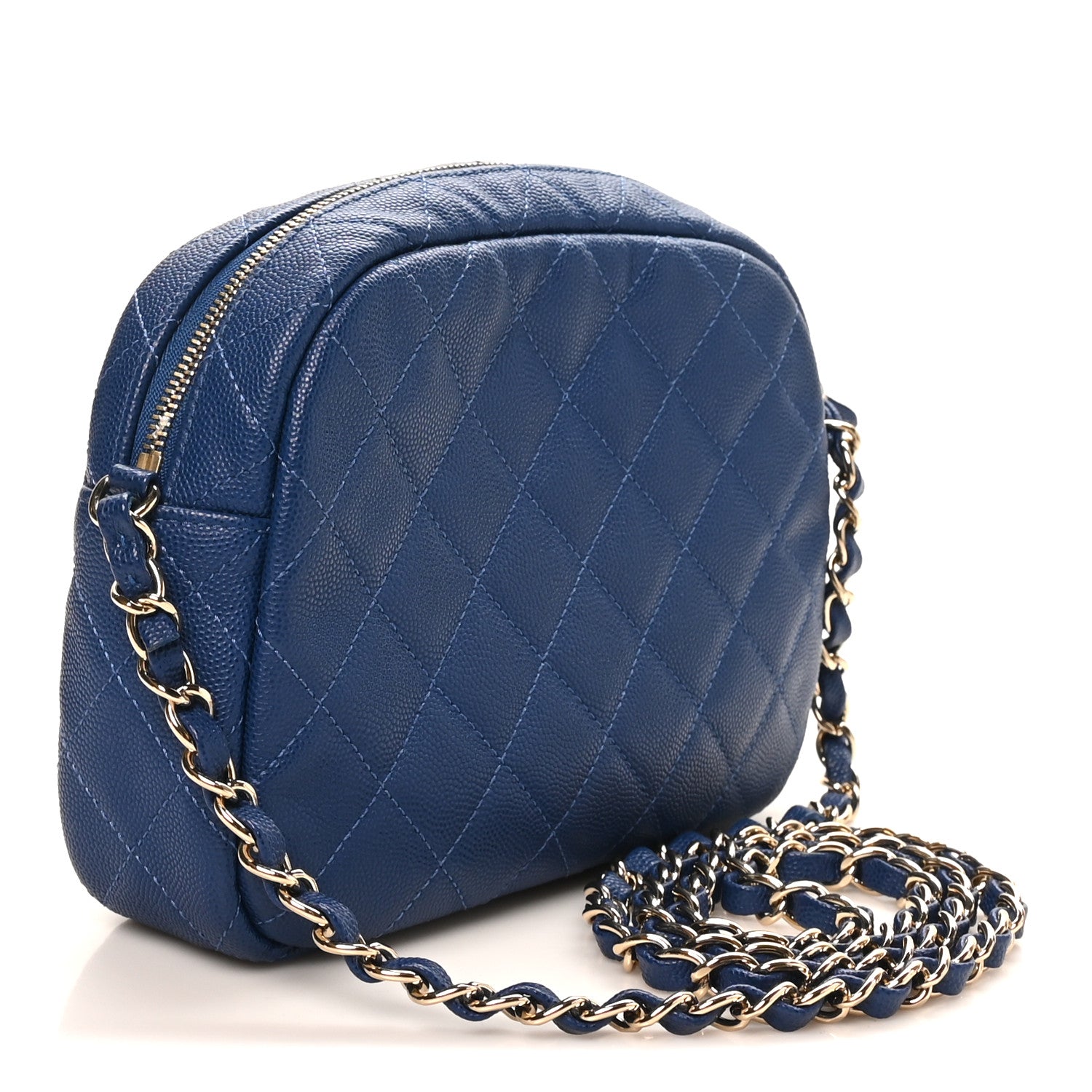 Caviar Quilted CC Day Camera Case Blue